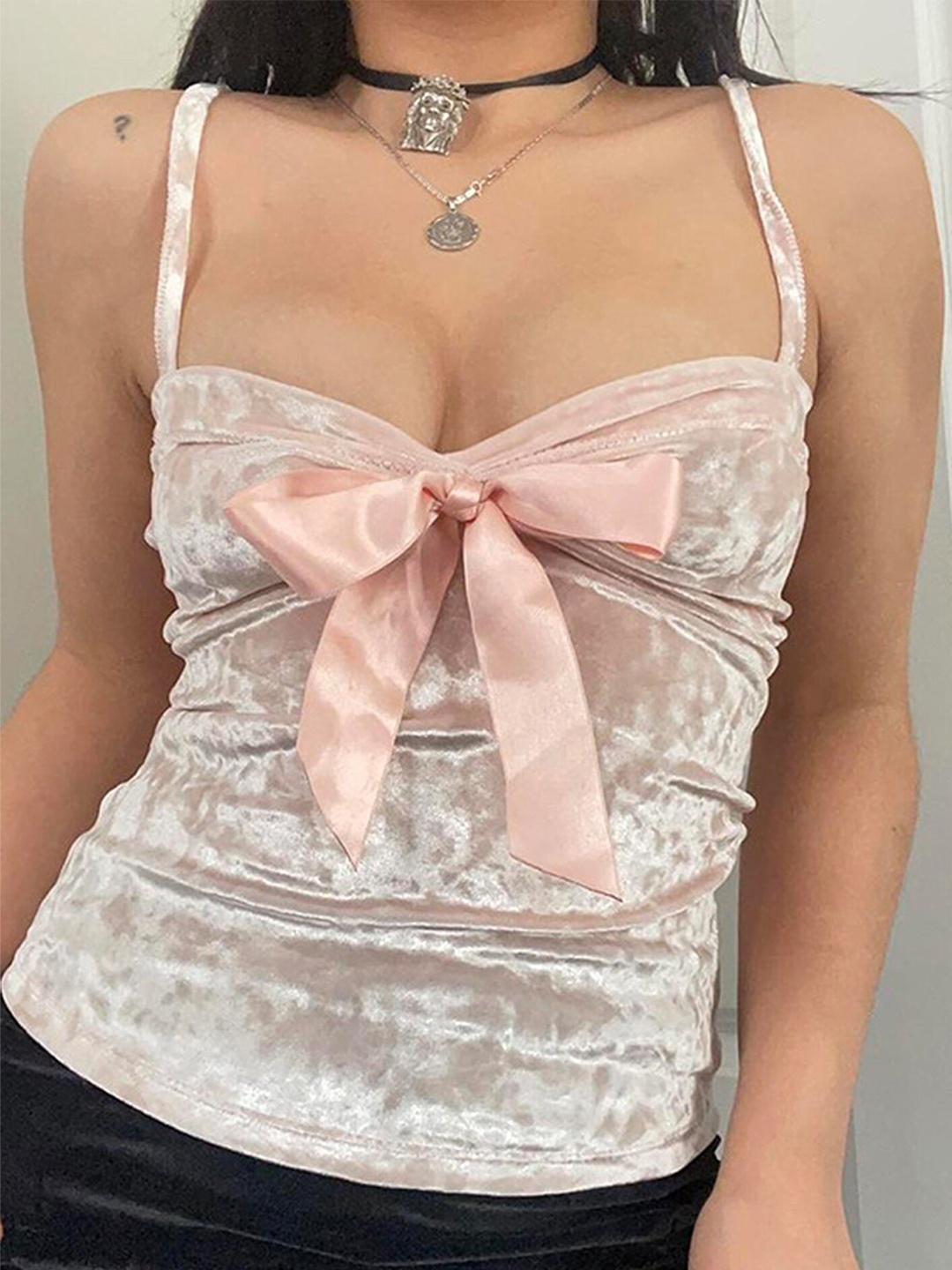 

LULU & SKY Floral Print Shoulder Strap Top, Beige