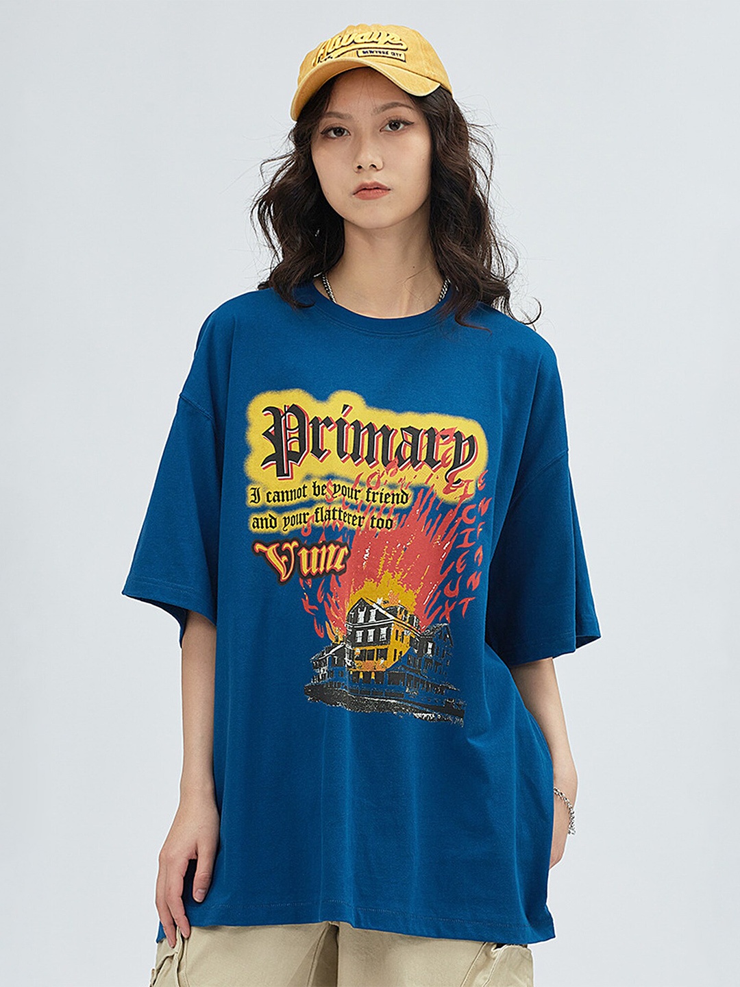 

LULU & SKY Graphic Printed Cotton T-shirt, Blue