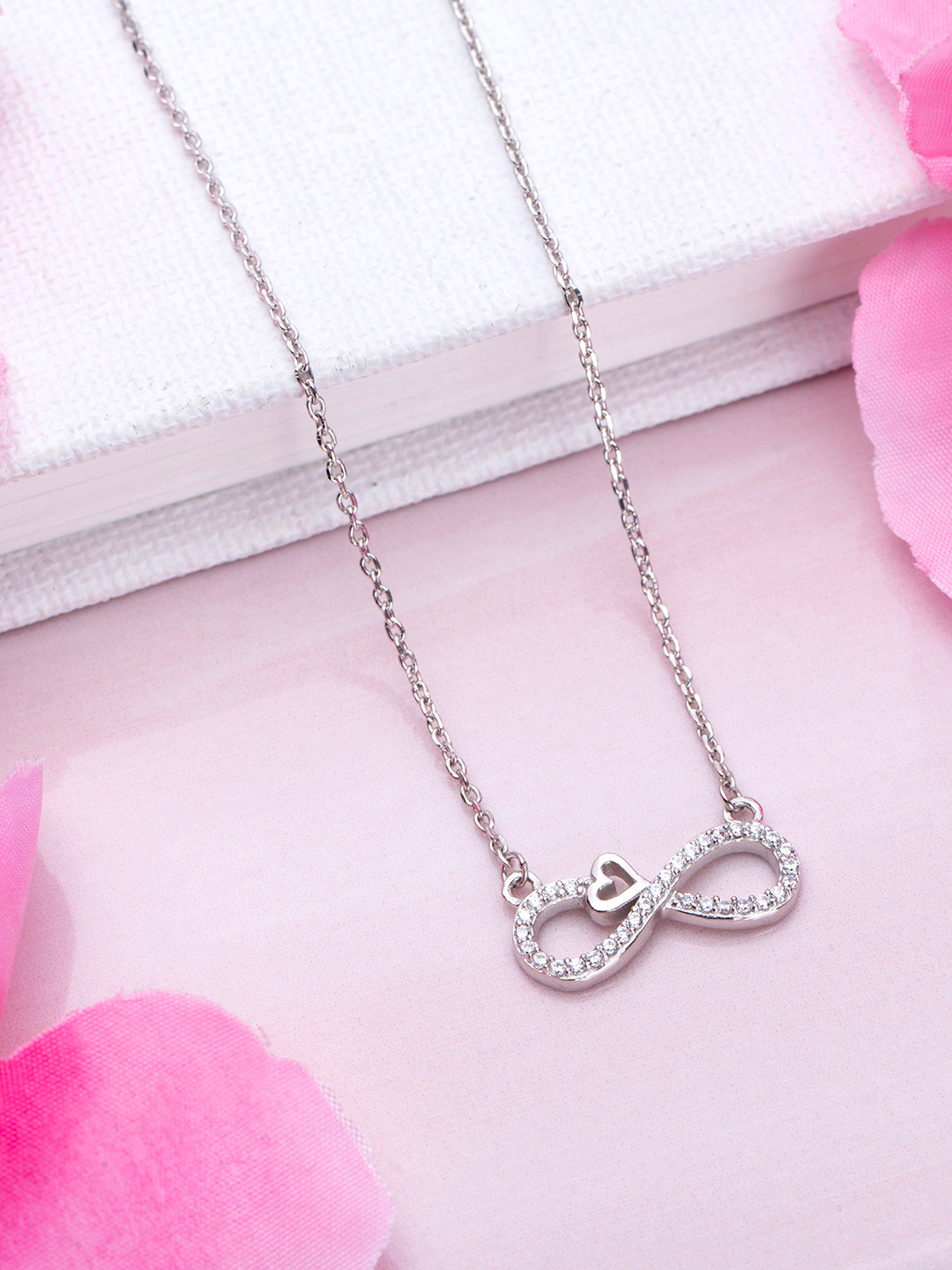 

Zavya Rhodium-Plated 925 Sterling Silver Cubic Zirconia Necklace