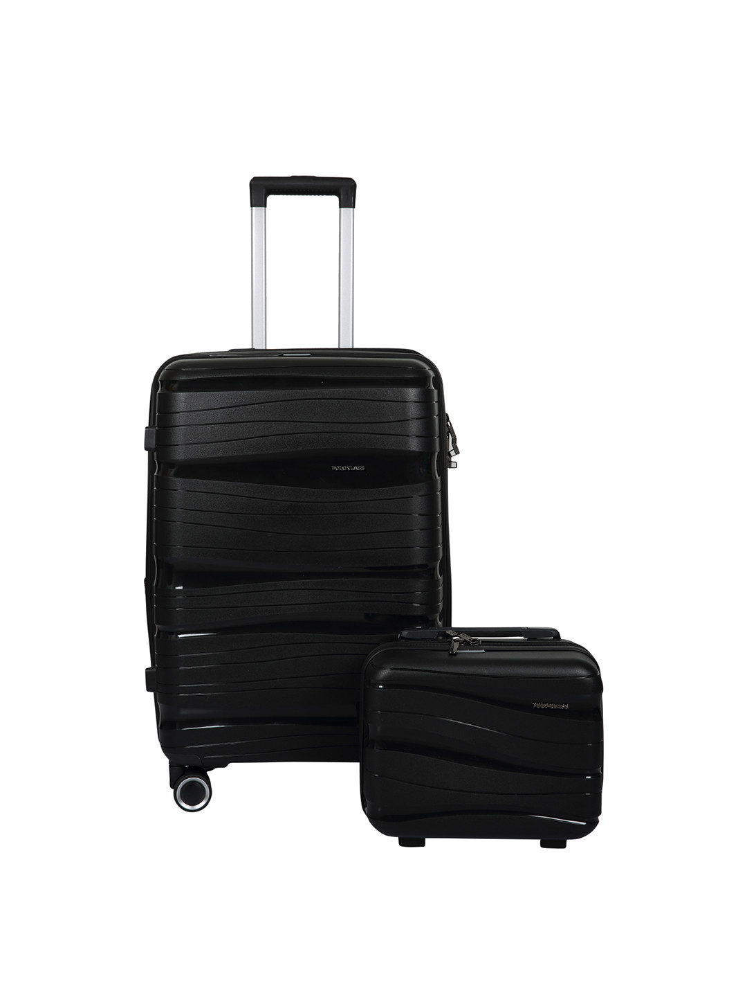

Polo Class Set of 2 Textured Hard Sided Trolley Bag, Black