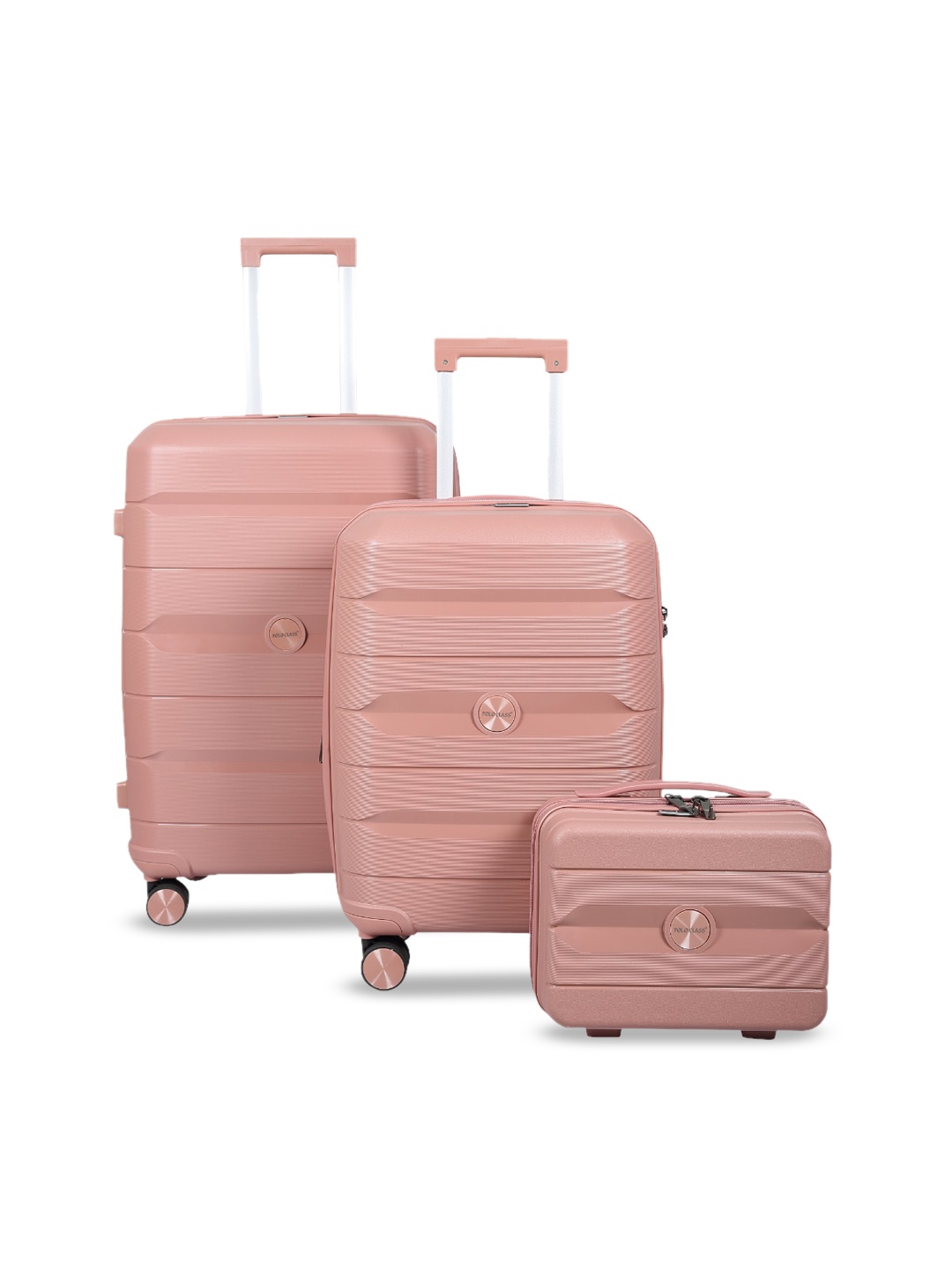 

Polo Class Set of 3 Textured Hard Sided Trolley Bag, Pink