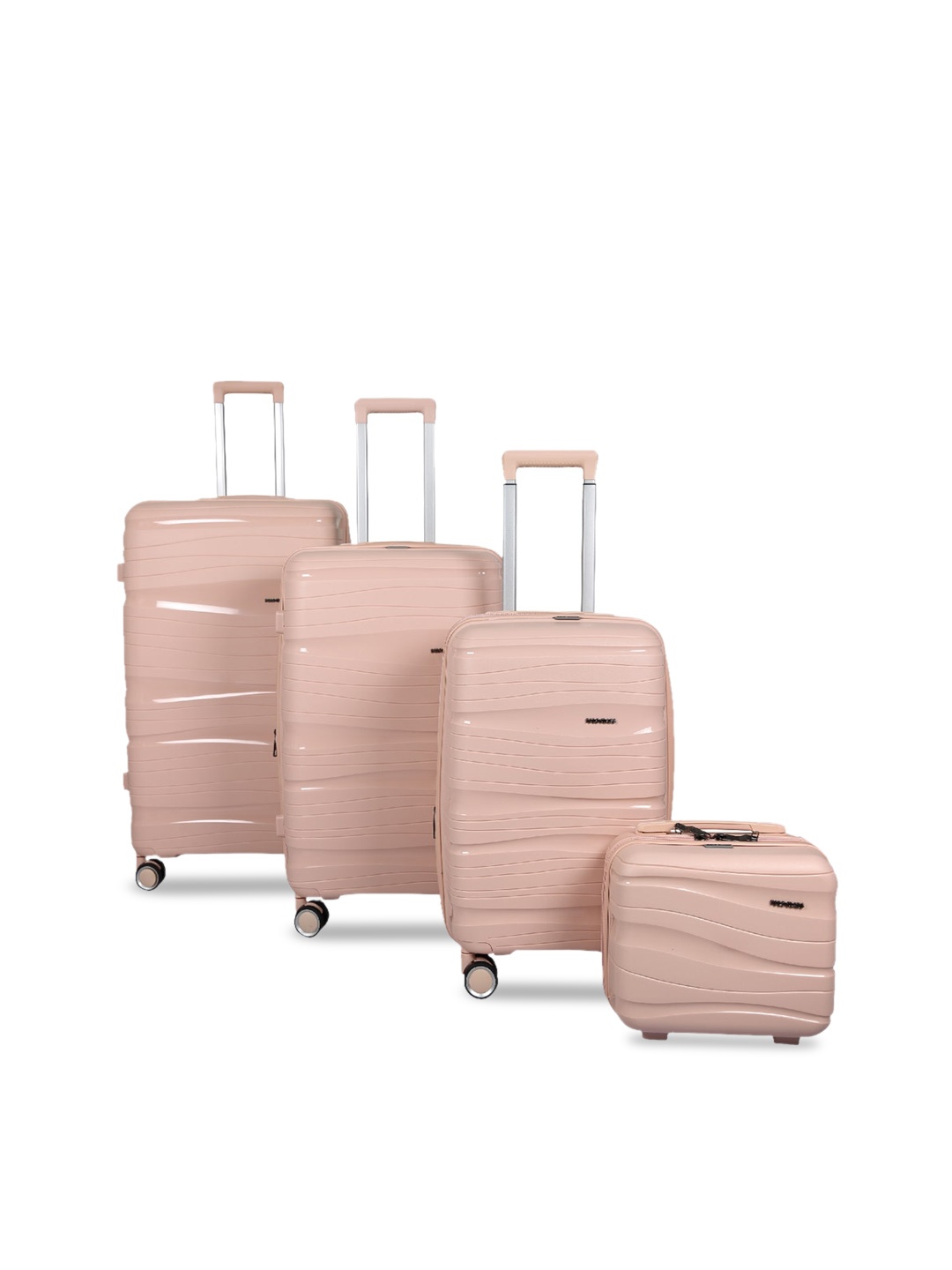 

Polo Class Set Of 4 Textured Hard-sided Trolley Bags, Pink