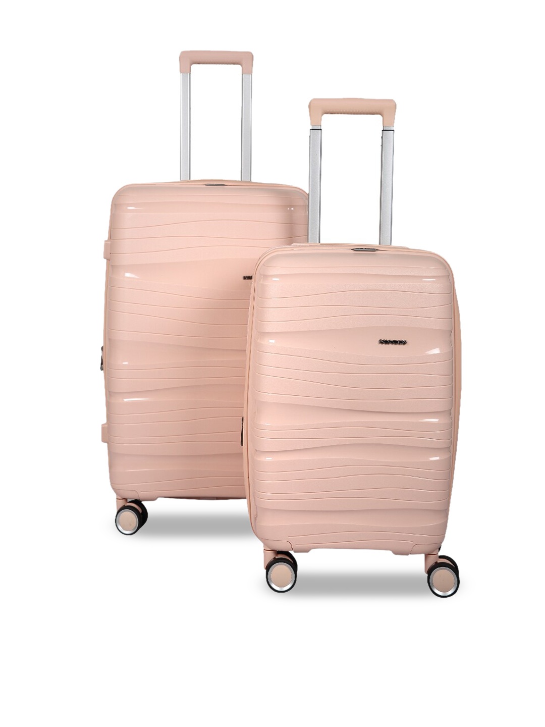 

Polo Class Set Of 2 Textured Hard-sided Large & Medium Trolley Suitcase, Pink