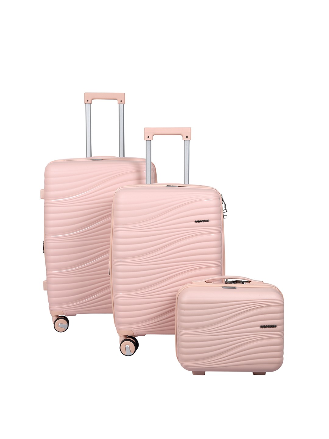 

Polo Class Set Of 3 Hard-Sided Trolley Suitcases, Pink