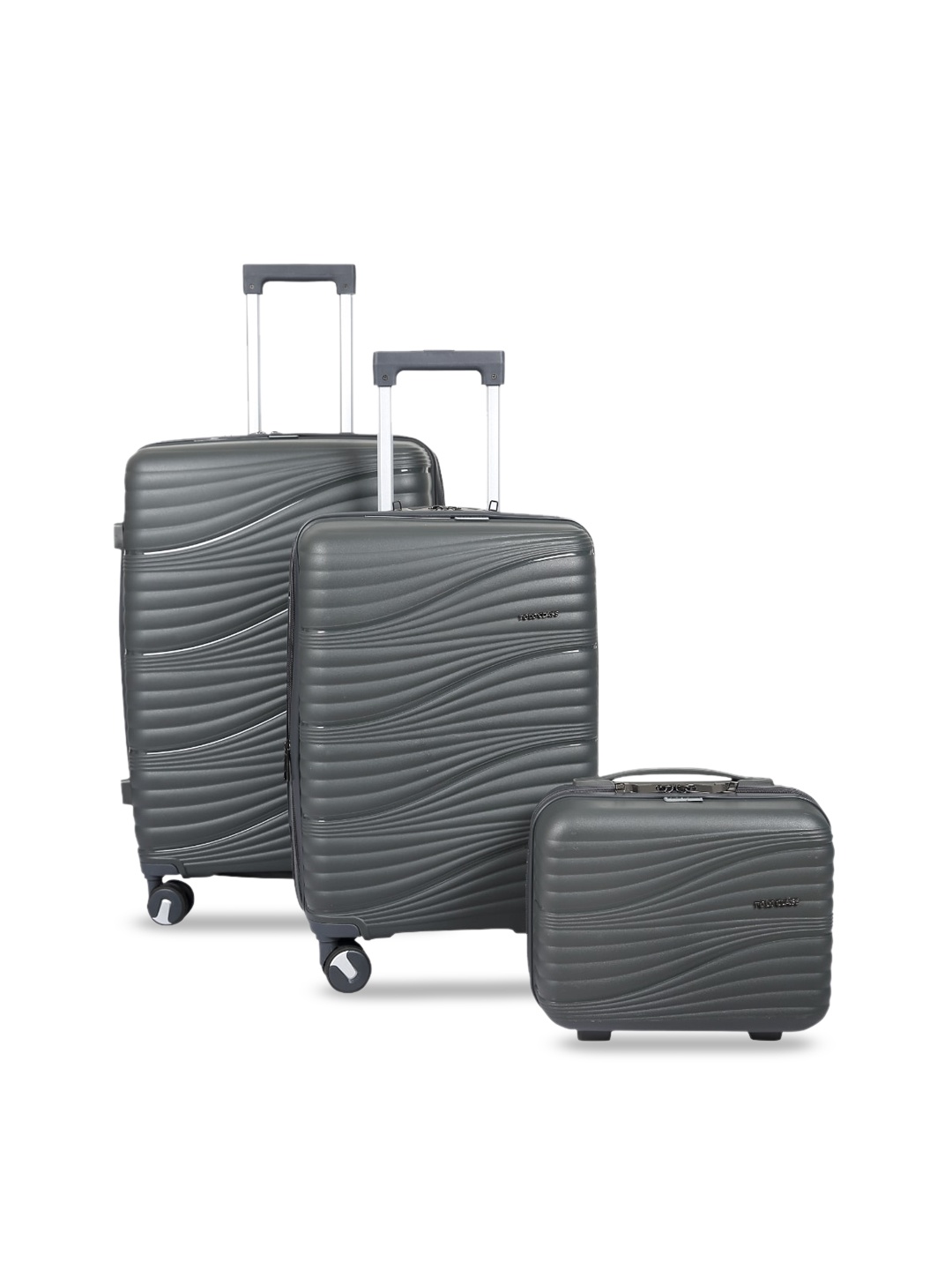 

Polo Class Set Of 3 Hard-Sided Trolley Bag With Vanity, Grey
