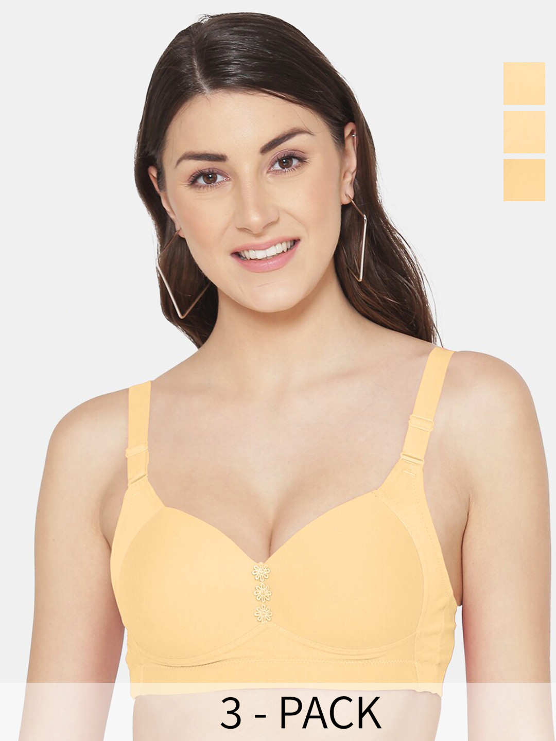 

Tweens Pack Of 3 Full Coverage Lightly Padded T-shirt Bras With All Day Comfort, Beige