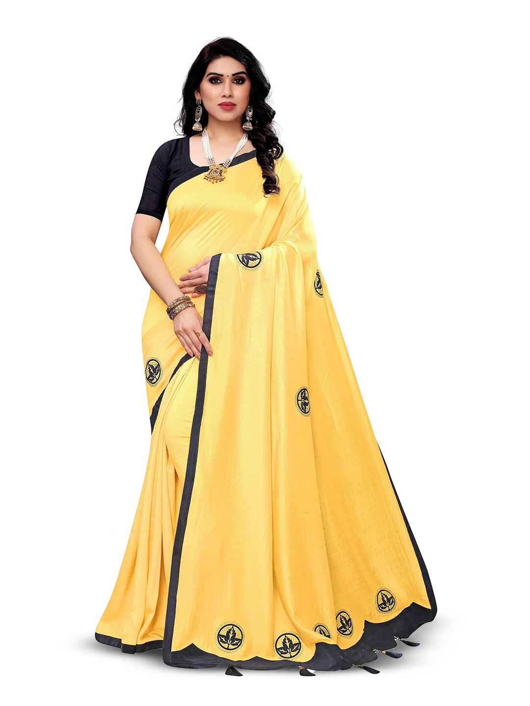 

KALINI Floral Printed Silk Cotton Kanjeevaram Saree, Yellow