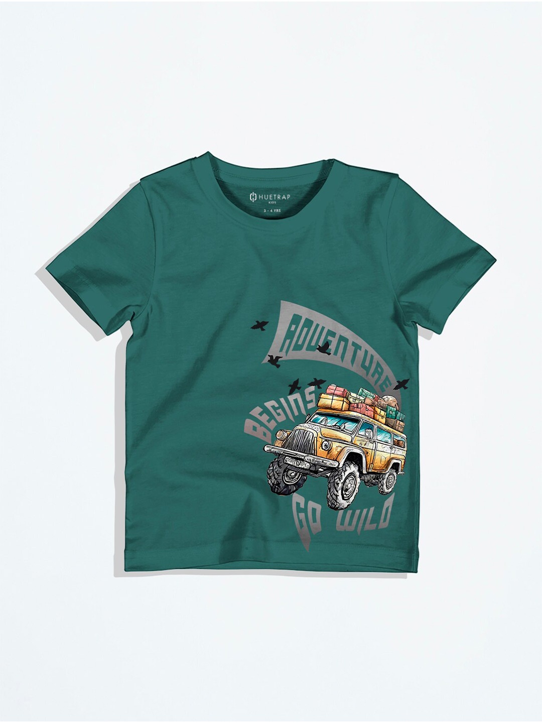 

Huetrap Boys Graphic Printed Pure Cotton T-Shirt, Green