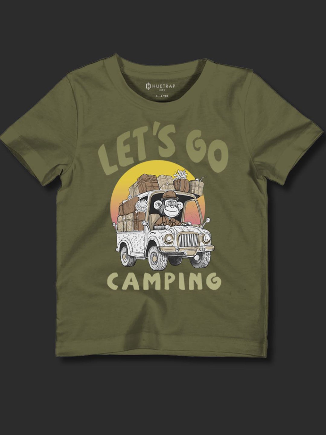 

Huetrap Boys Typography Printed Cotton T-shirt, Olive