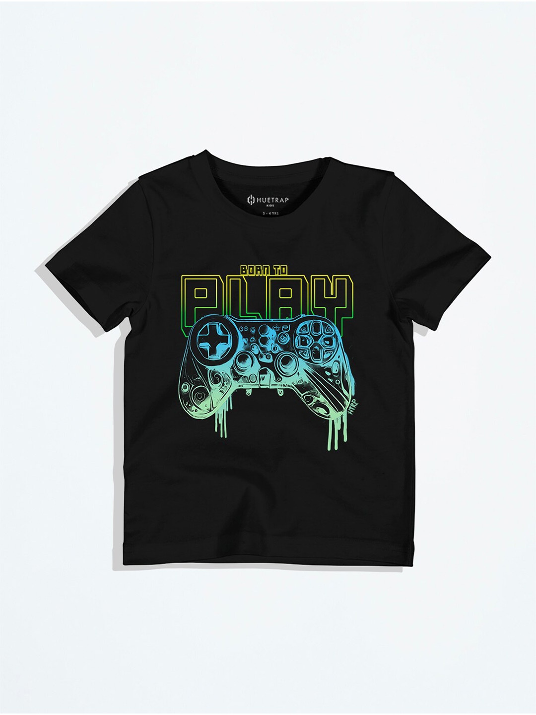 

Huetrap Boys Graphic Printed Pure Cotton T-Shirt, Black