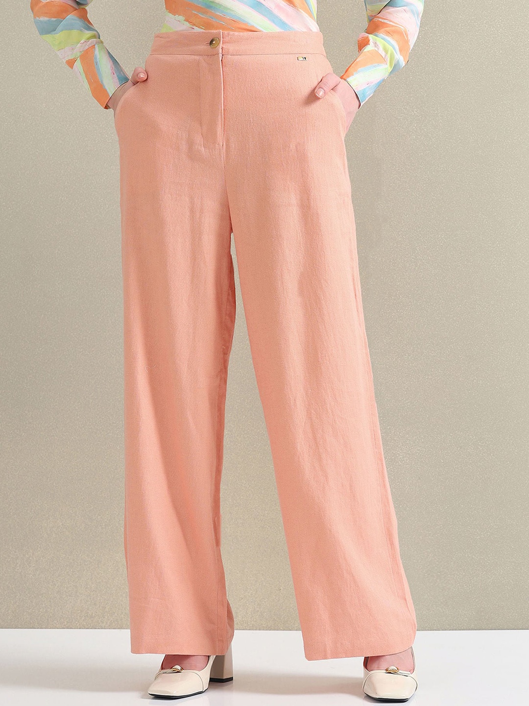 

U.S. Polo Assn. Women Loose Fit Wide Leg Trousers, Orange