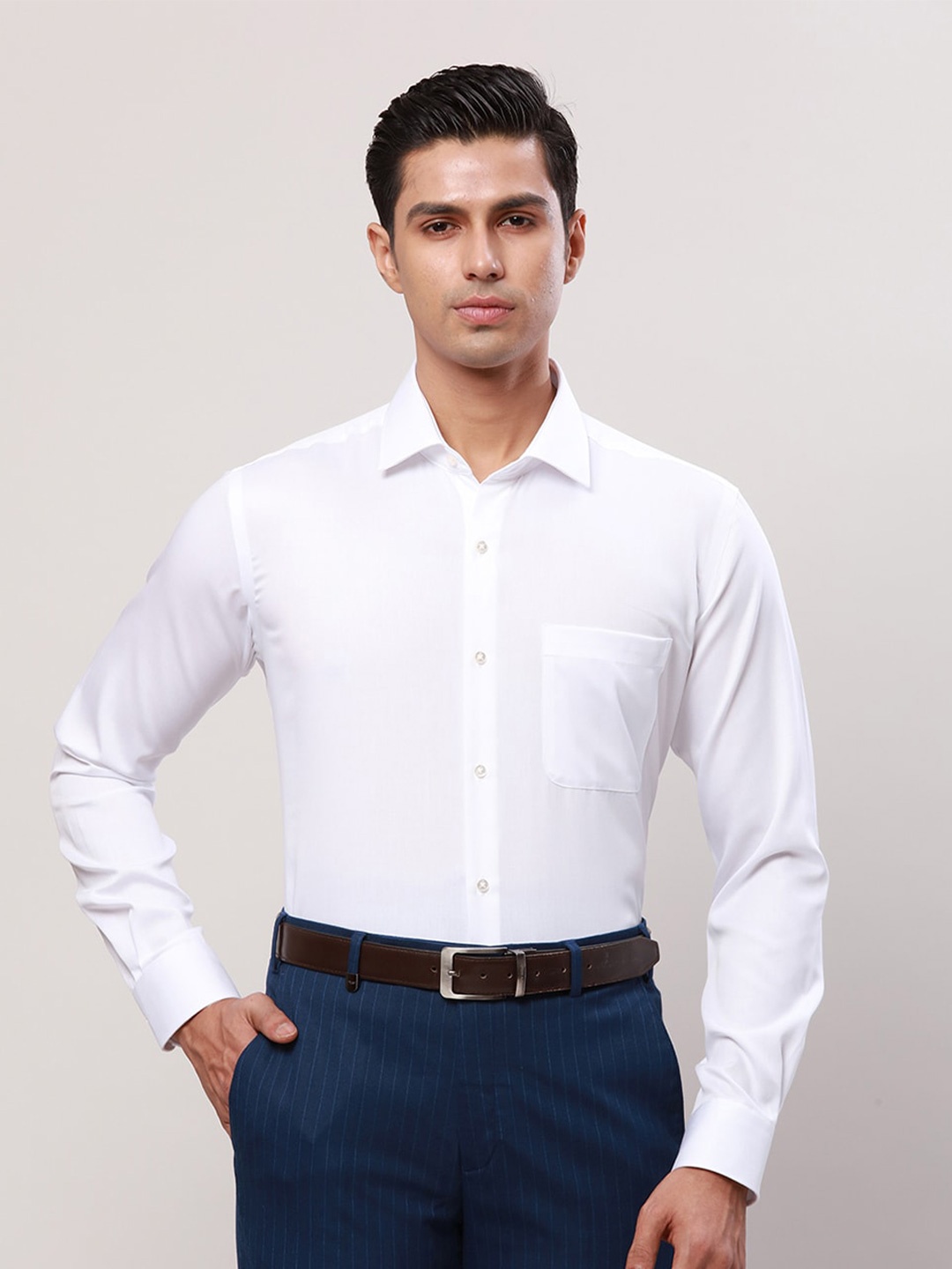 

Raymond Contemporary Fit Long Sleeves Cotton Shirt, White