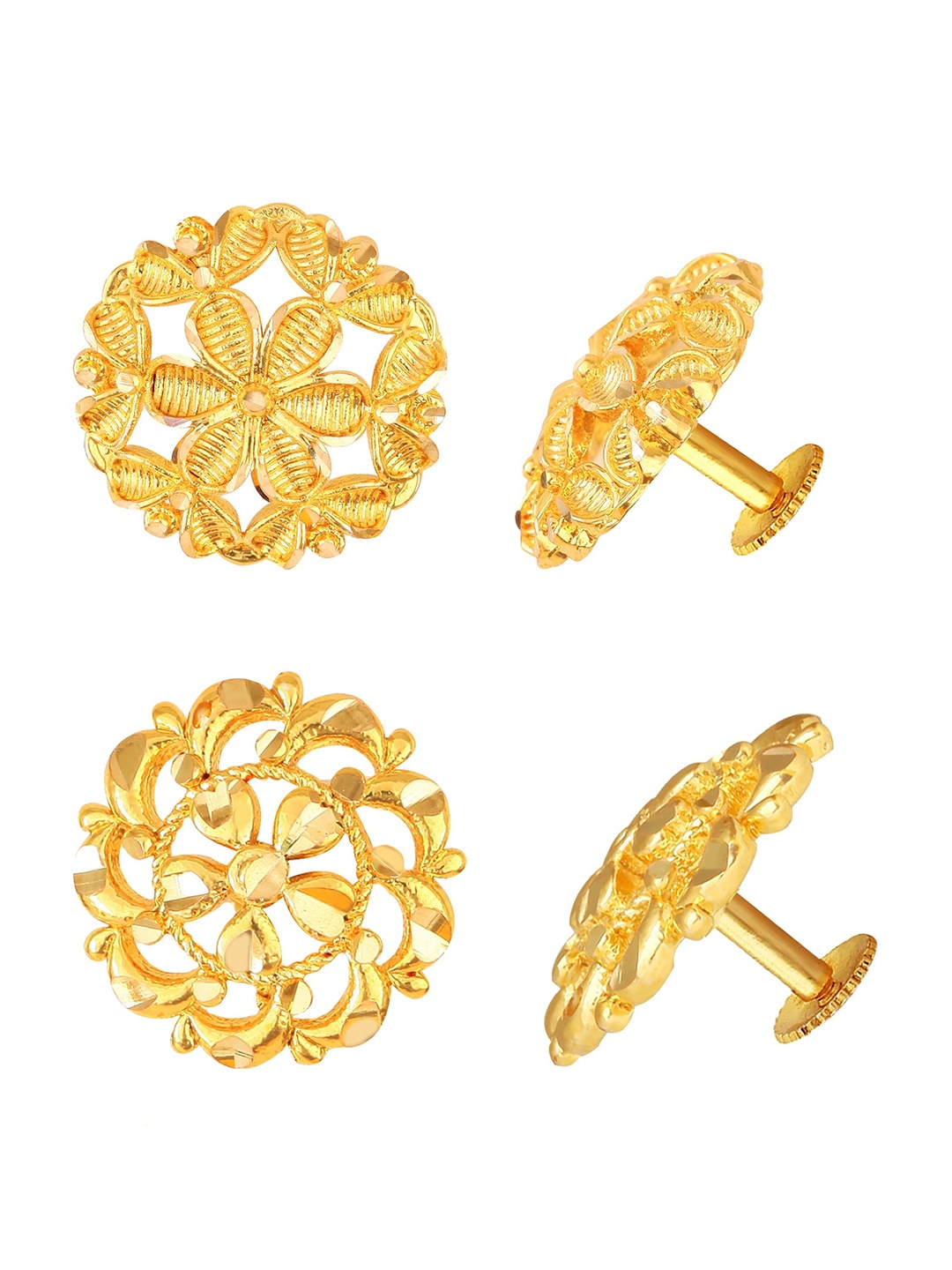 

Vighnaharta Contemporary Studs Earrings, Gold