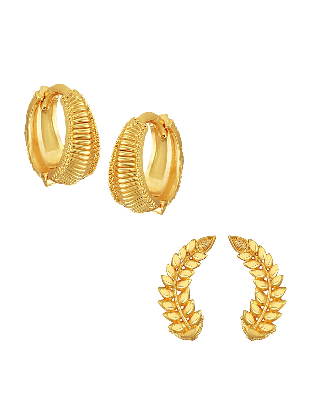 

Vighnaharta Contemporary Hoop Earrings, Gold