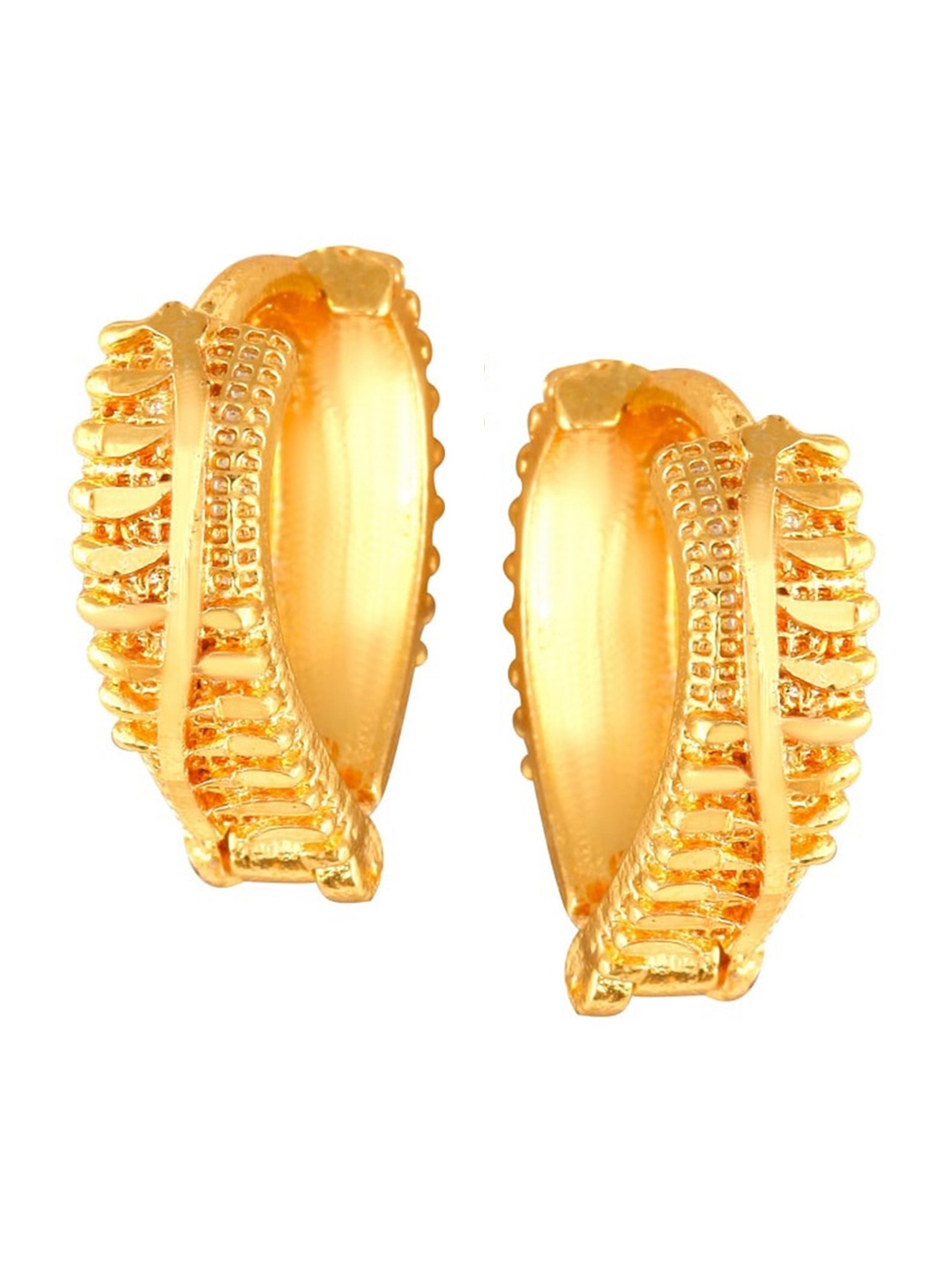 

Vighnaharta Set Of 2 Gold-Plated Contemporary Hoop Earrings