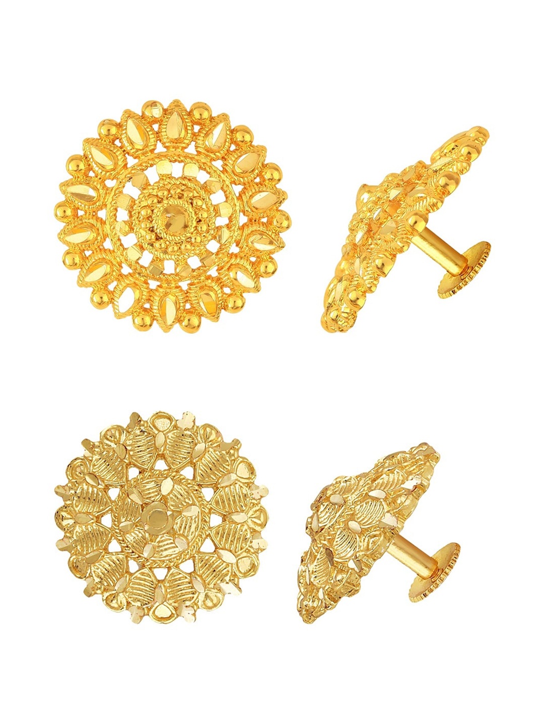 

Vighnaharta Set Of 2 Gold-Plated Contemporary Studs Earrings