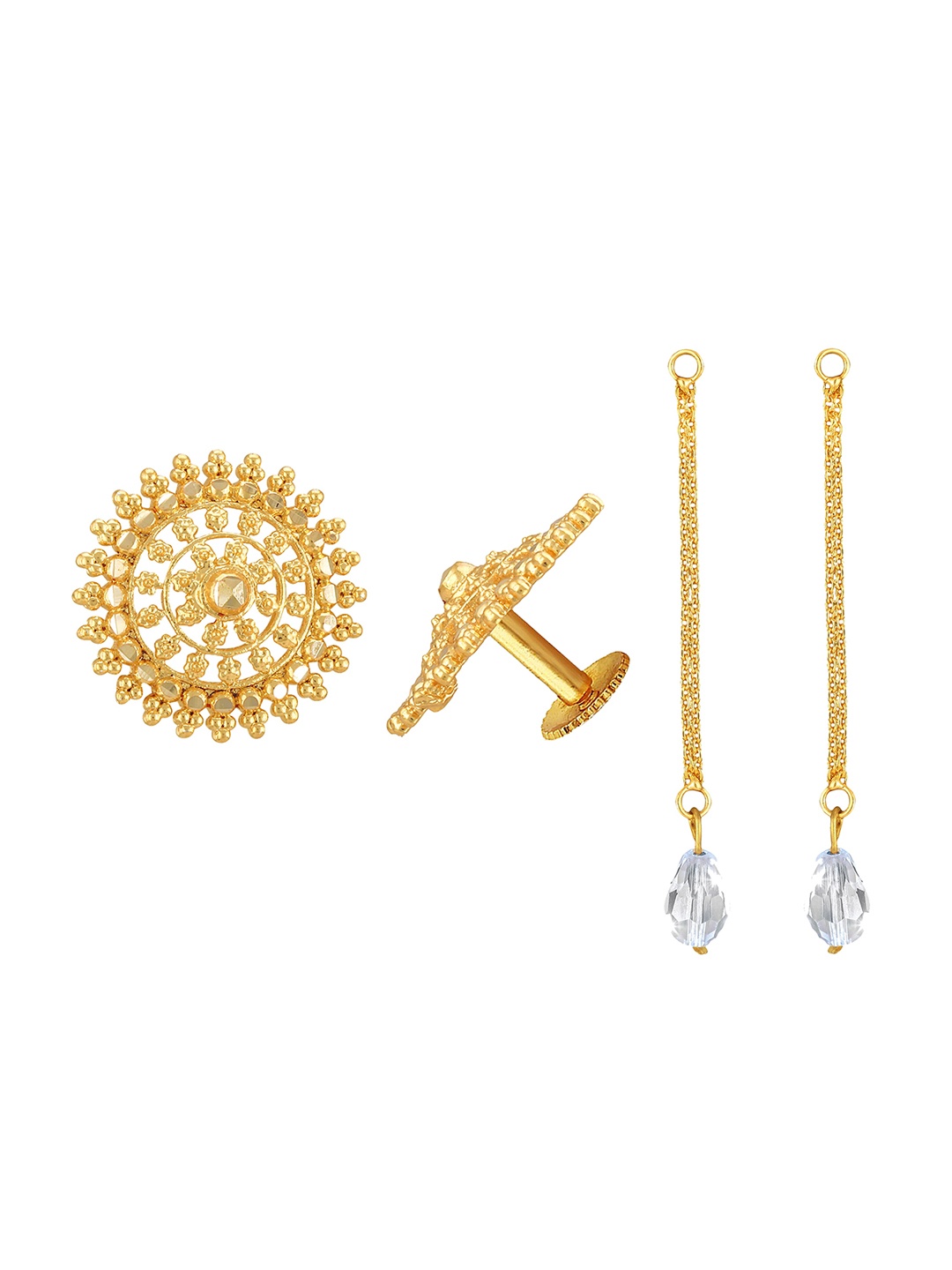 

Vighnaharta Contemporary Drop Earrings, Gold