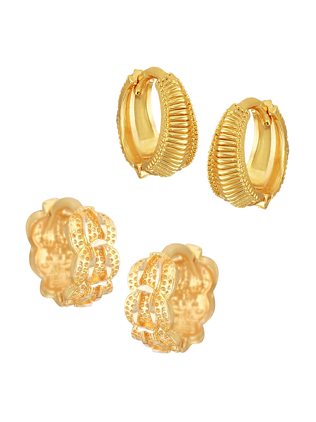 

Vighnaharta Contemporary Hoop Earrings, Gold