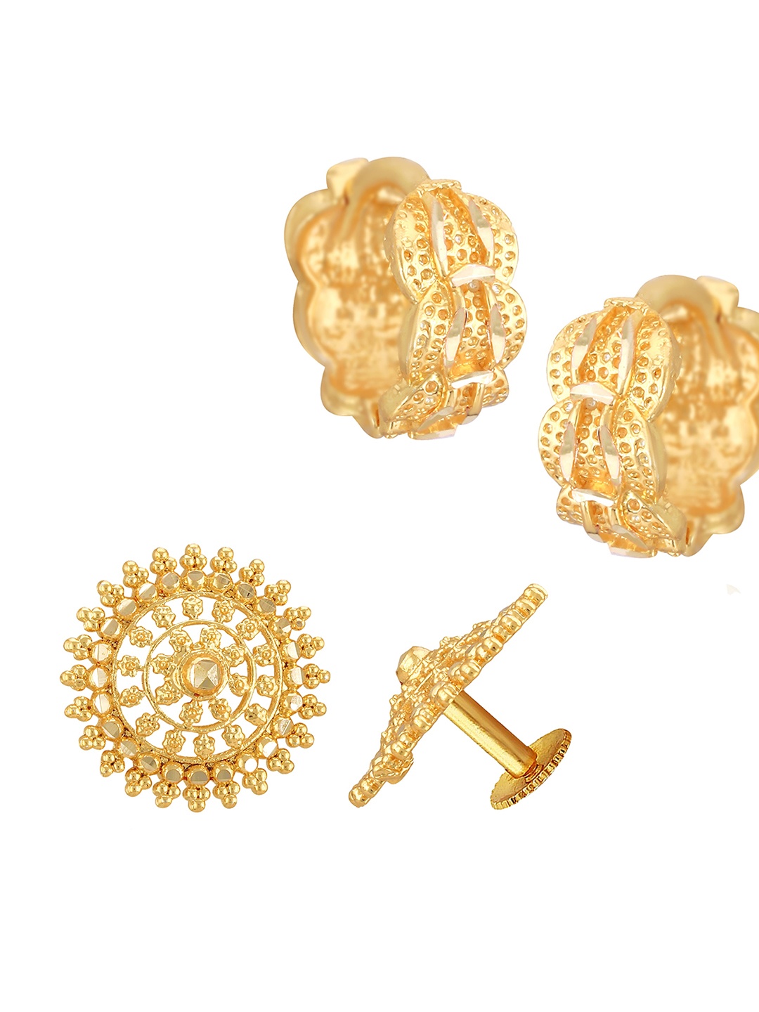 

Vighnaharta Contemporary Studs Earrings, Gold