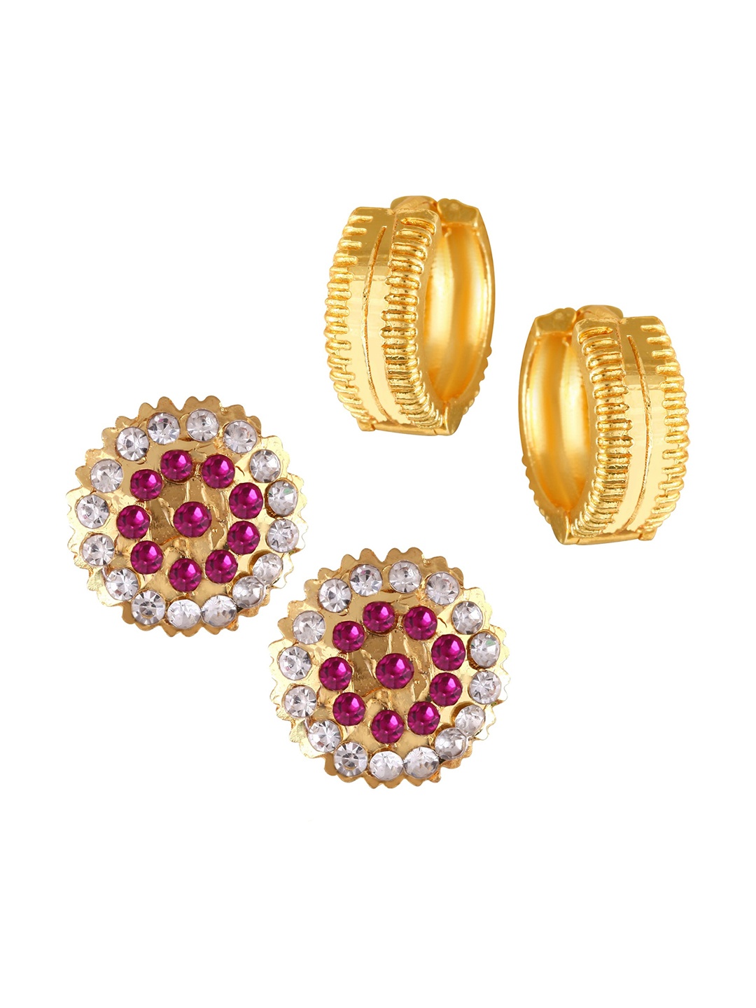 

Vighnaharta Contemporary Studs Earrings, Gold
