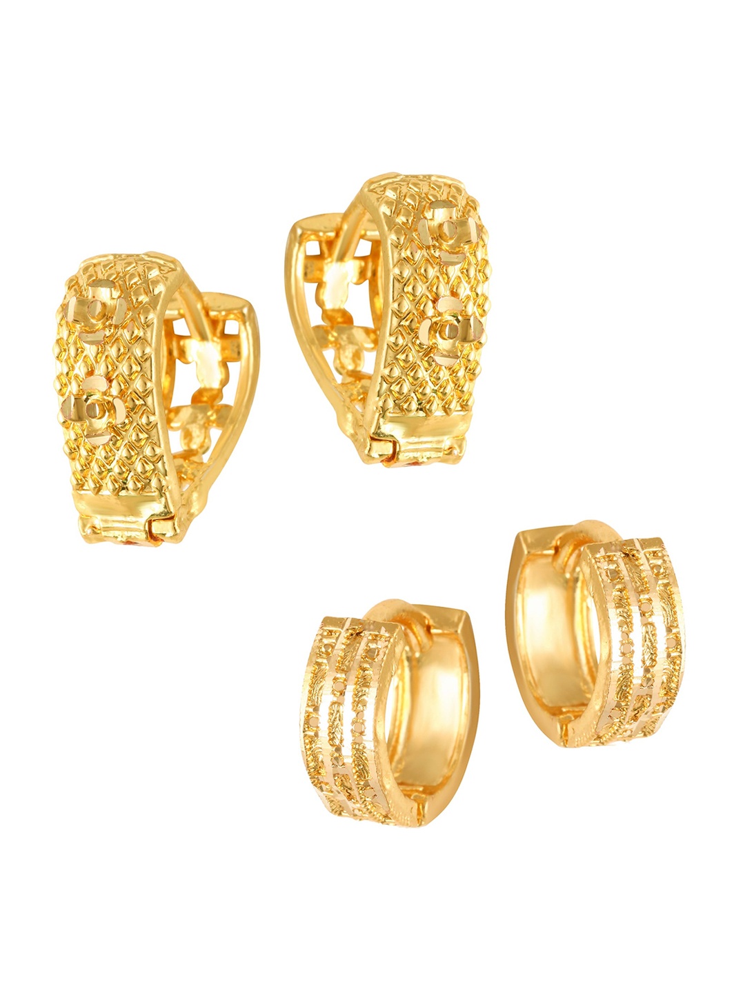 

Vighnaharta Contemporary Hoop Earrings, Gold