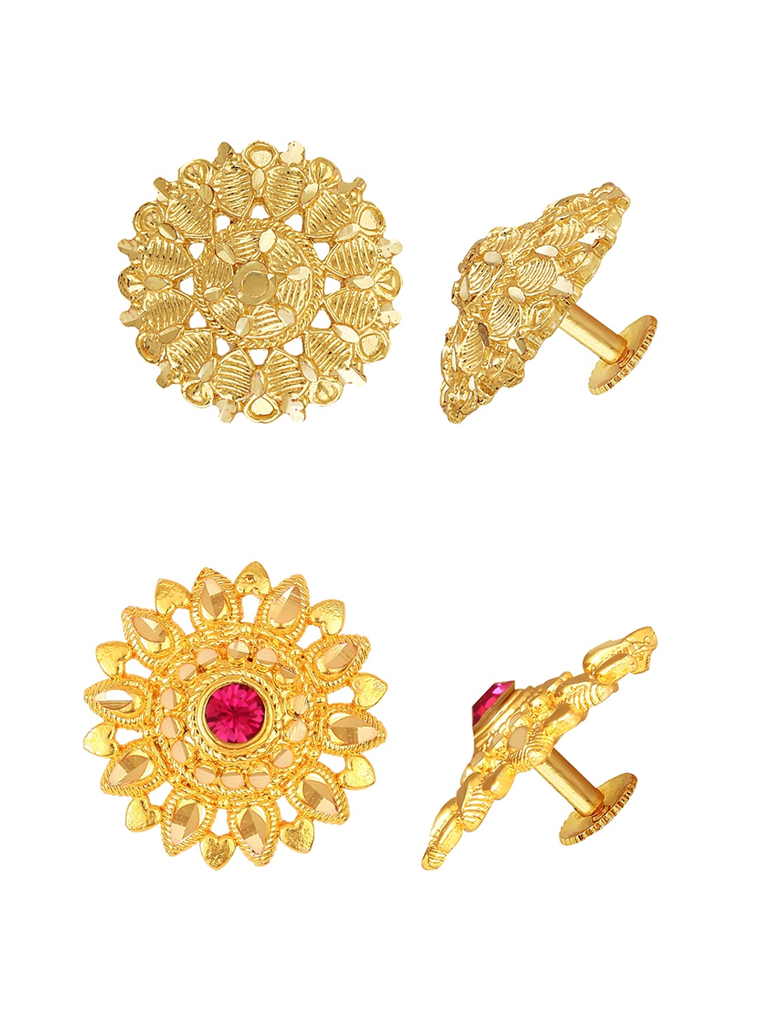 

Vighnaharta Contemporary Studs Earrings, Gold