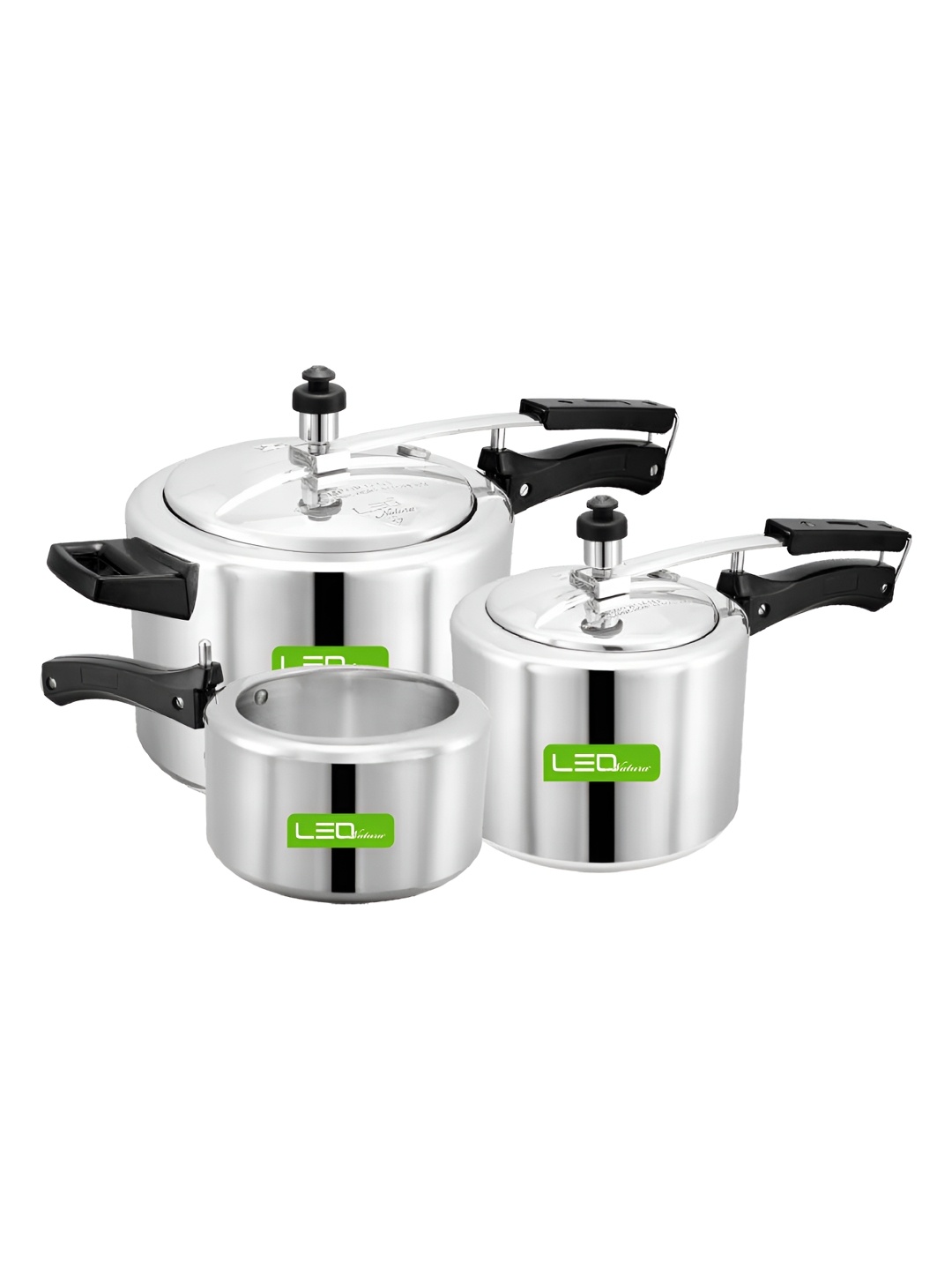

Leo Natura Silver-Toned Aluminium Dishwasher Safe Cookware Set of