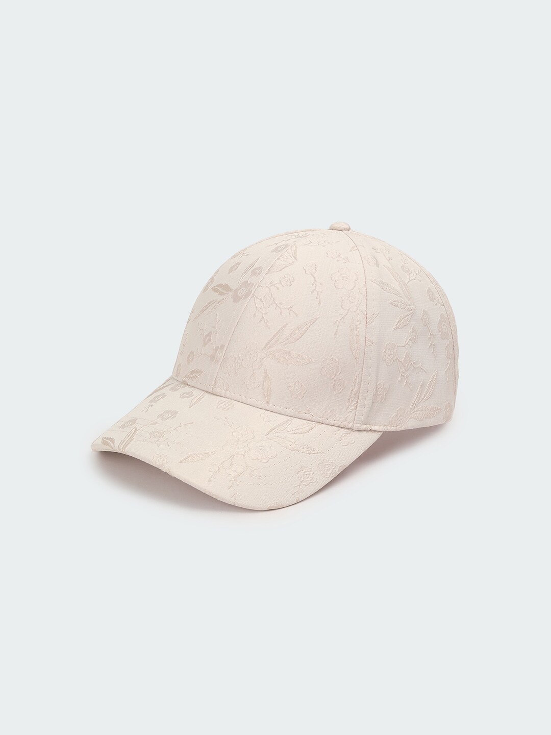 

max Women Floral Embroidered Baseball Cap, Beige