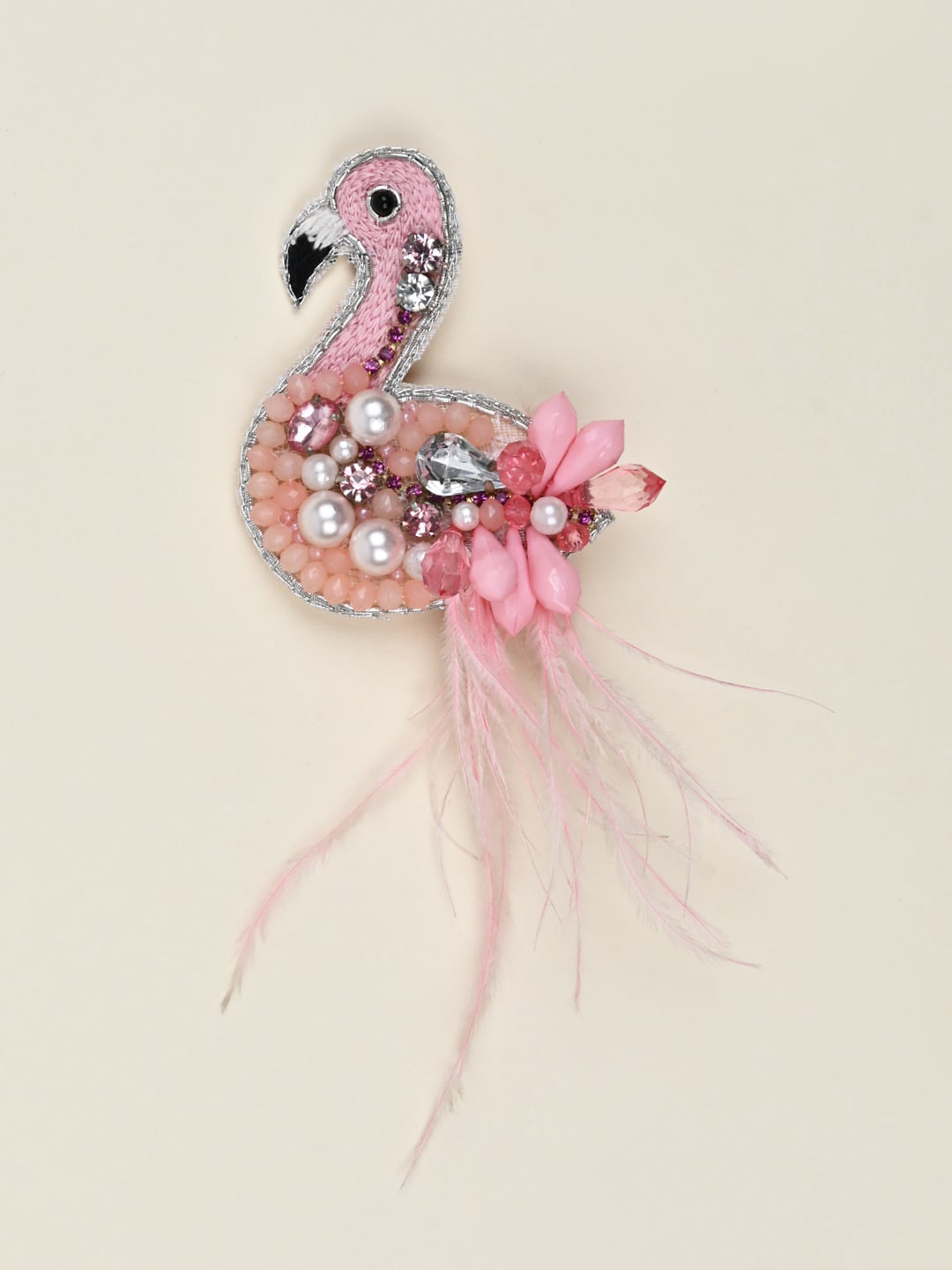 

Aye Candy Girls Beaded Swan Alligator Hair Clip, Pink