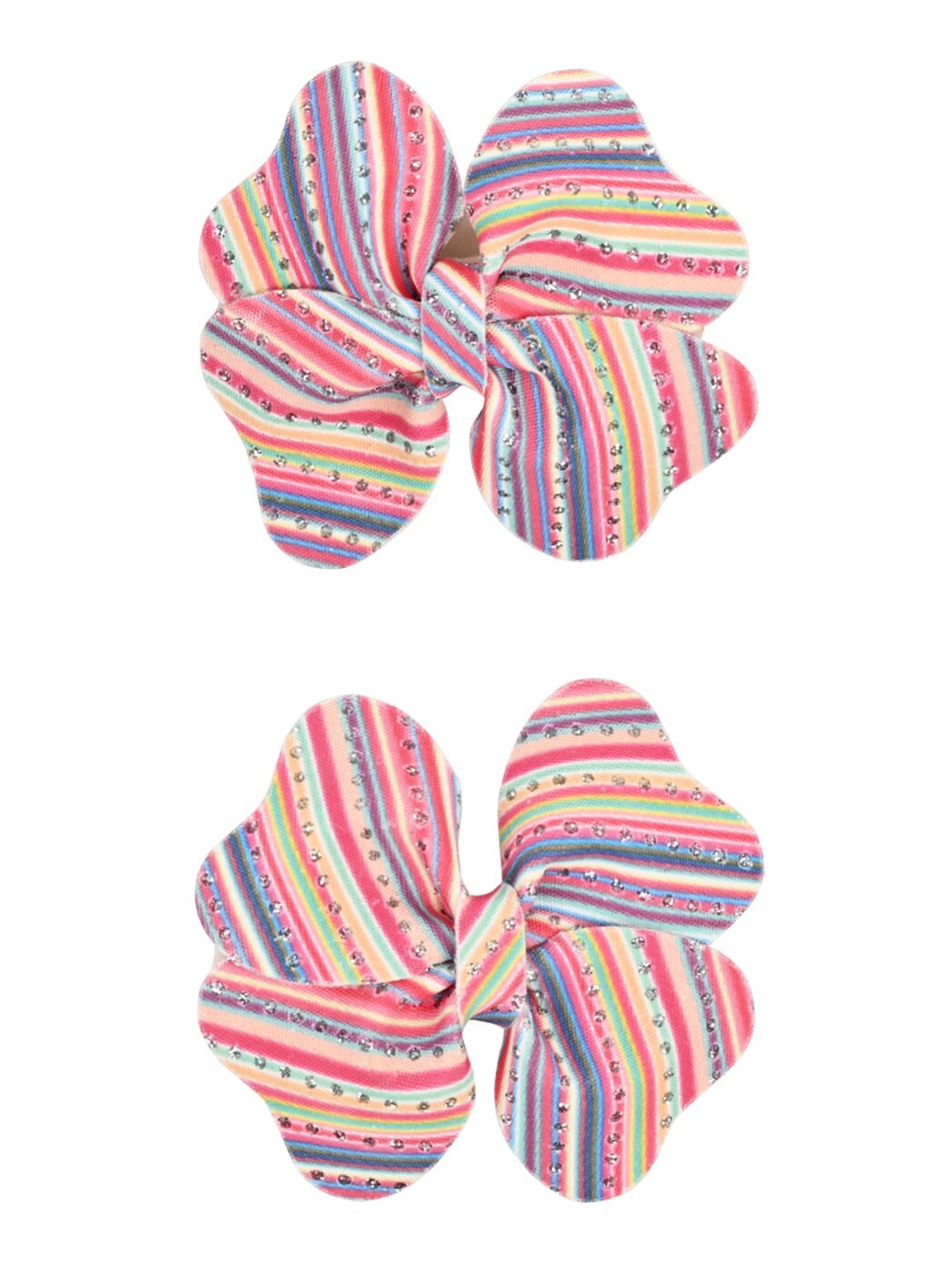 

Aye Candy Girls Set of 2 Double Heart Bow Alligator Hair Clips, Red