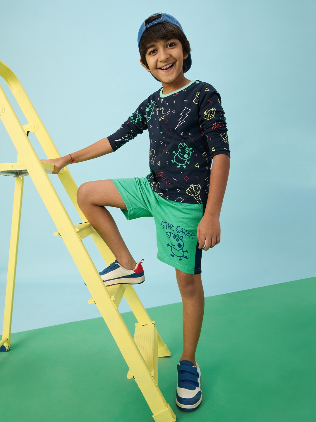 

The Souled Store Boys Peppa Pig Sports Shorts, Green