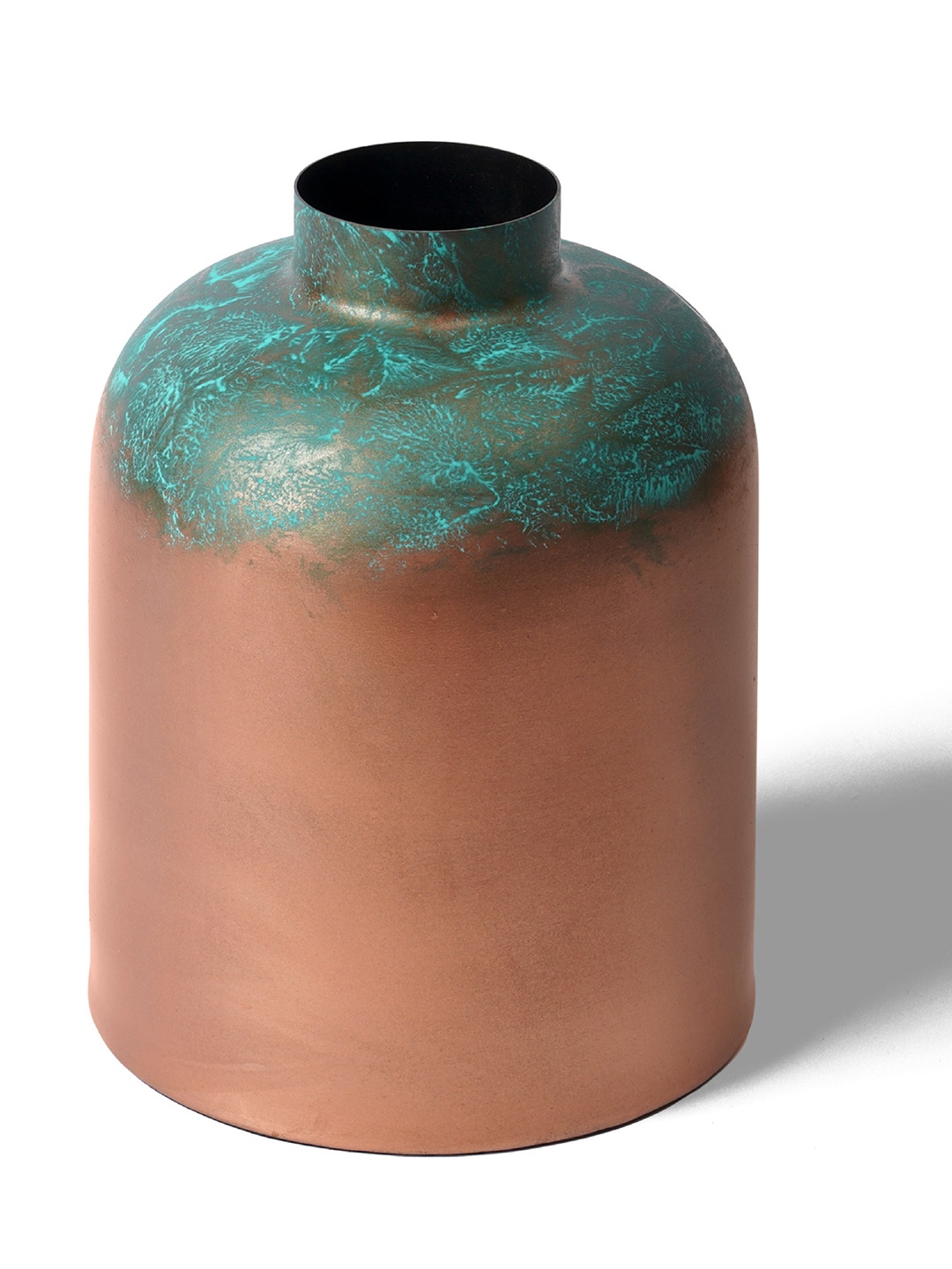 

10club Blue & Brown Jar Metal Patina Finish Vase