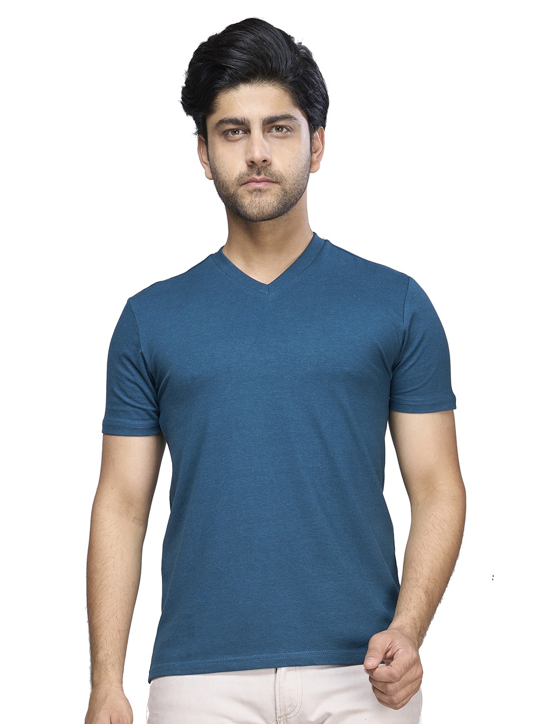 

INTERWOVE V-Neck Short Sleeves Bamboo Slim Fit T-shirt, Teal