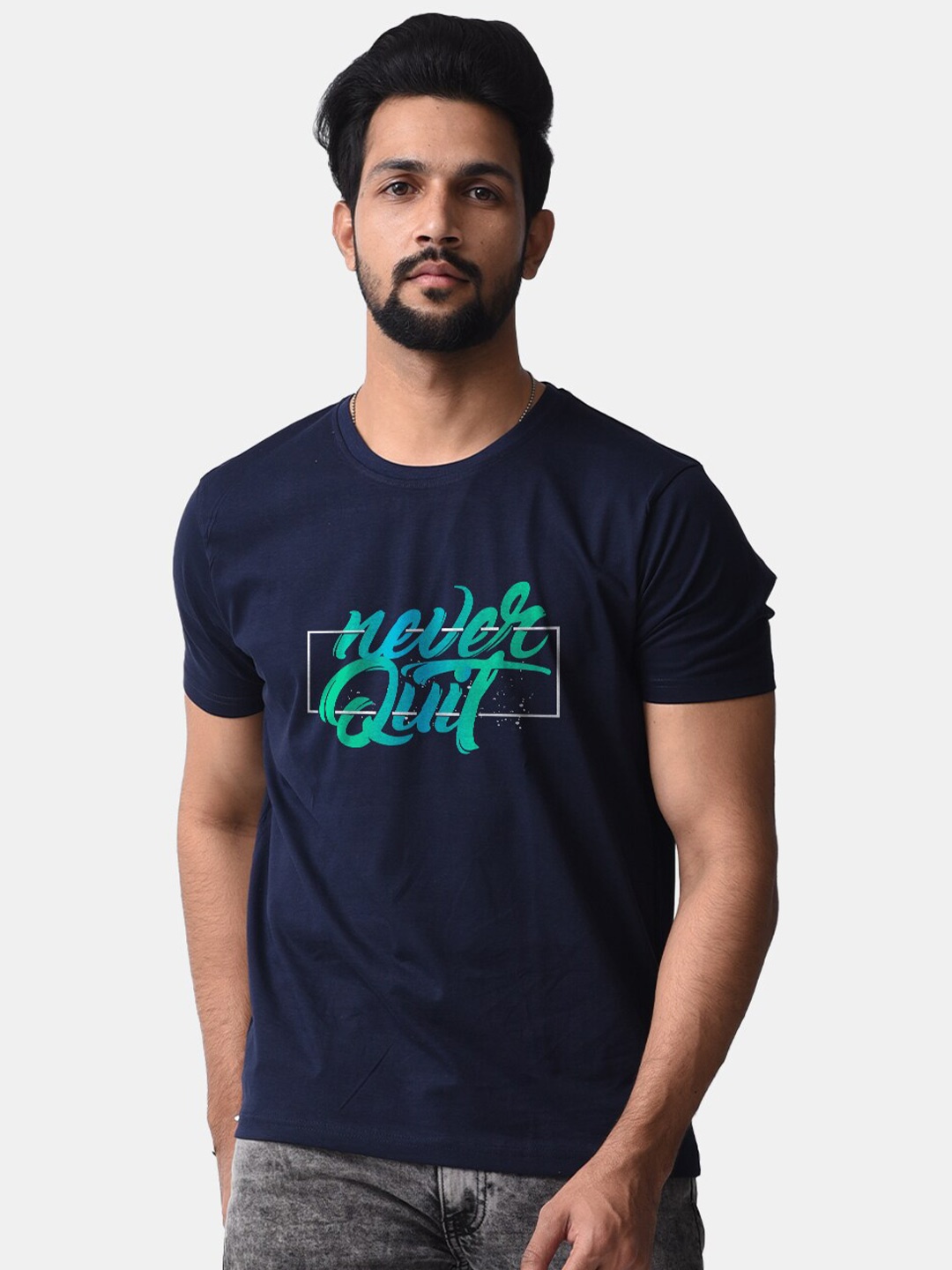 

Bloopers Store Typography Printed Cotton Regular Fit T-shirt, Navy blue