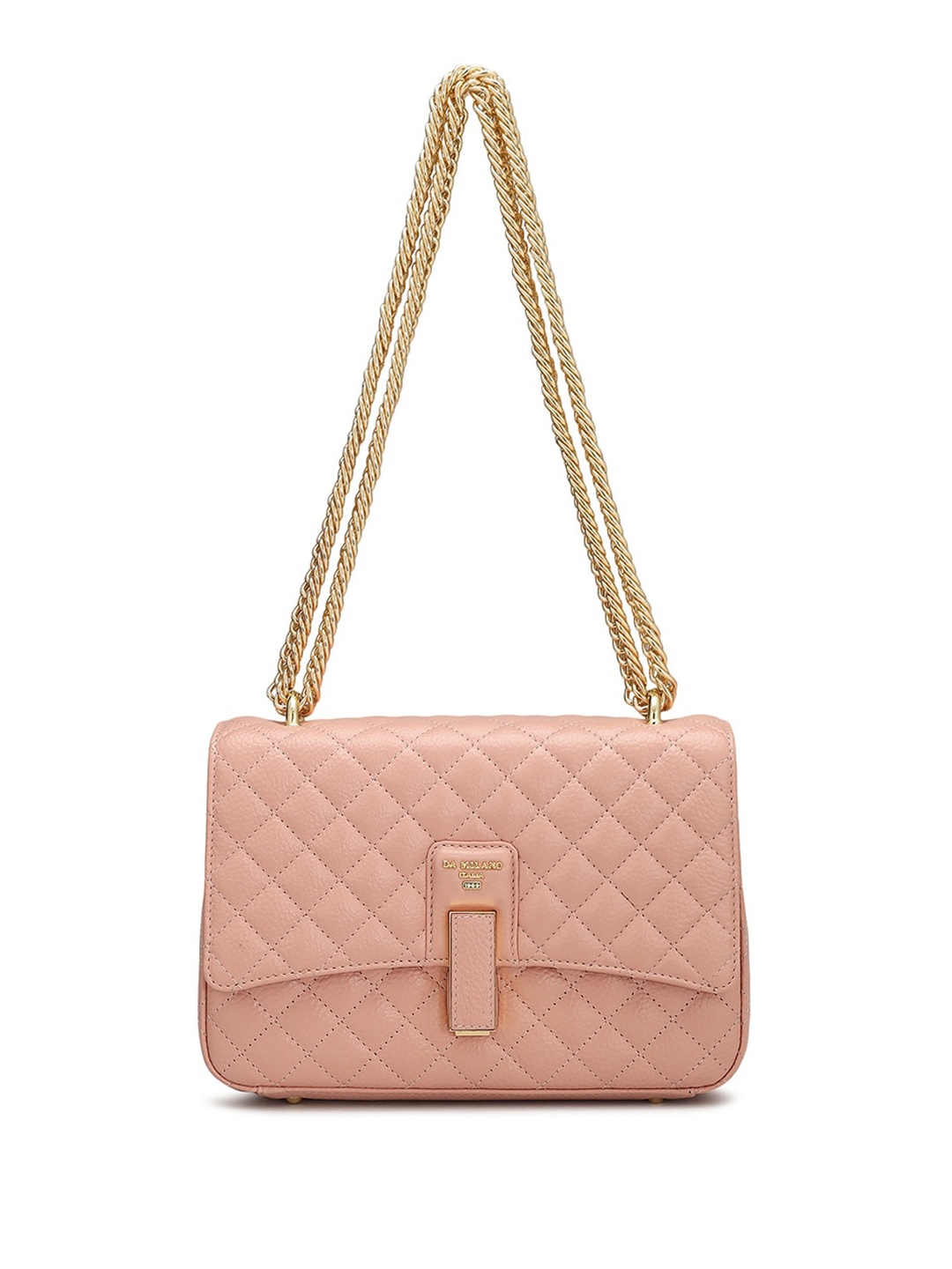 

Da Milano Textured Leather Textured Structured Sling Bag, Pink