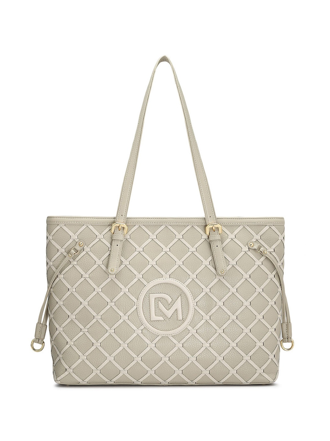 

Da Milano Geometric Leather Structured Shoulder Bag with Quilted, Green