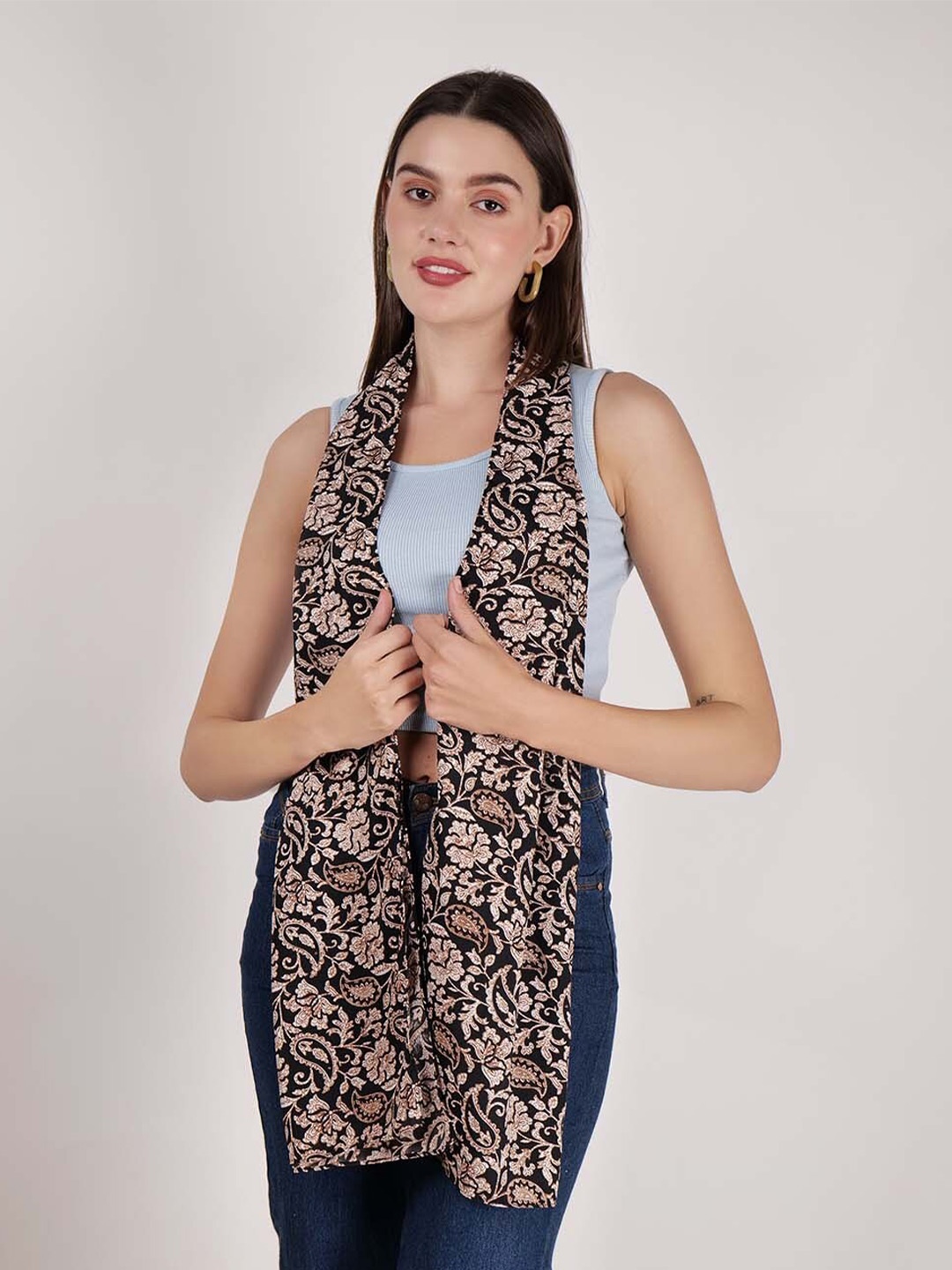 Anouk Women Ethnic Motifs Printed Scarf, Black