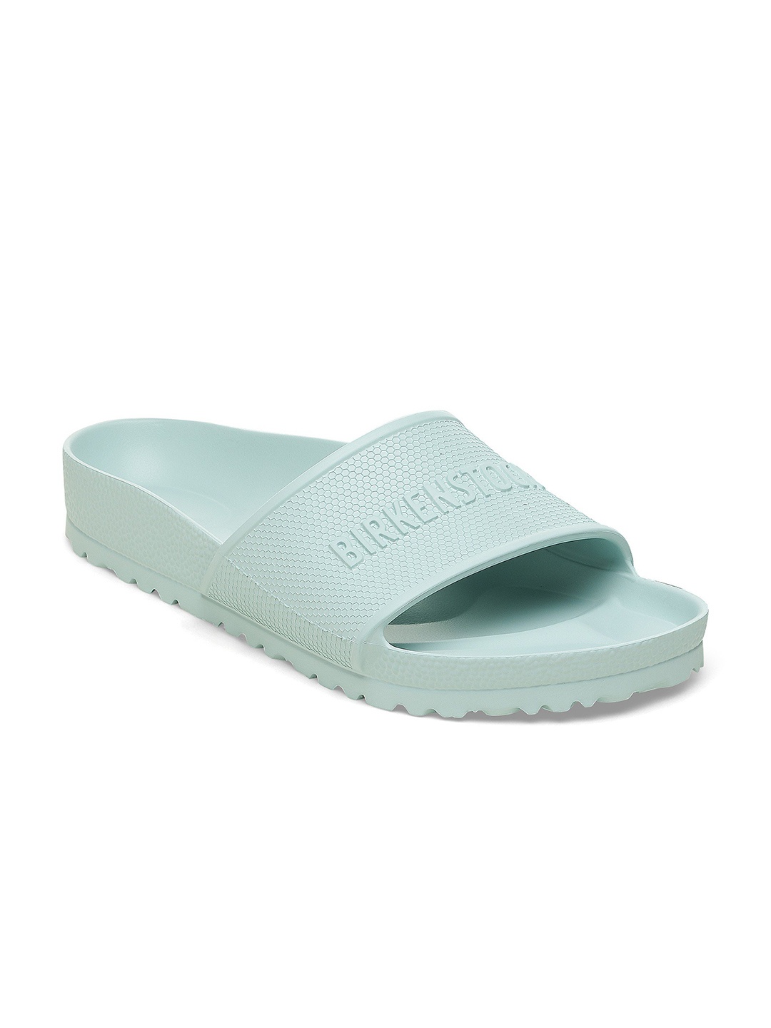 

Birkenstock Unisex Regular Width Brand Logo Textured Sliders, Green