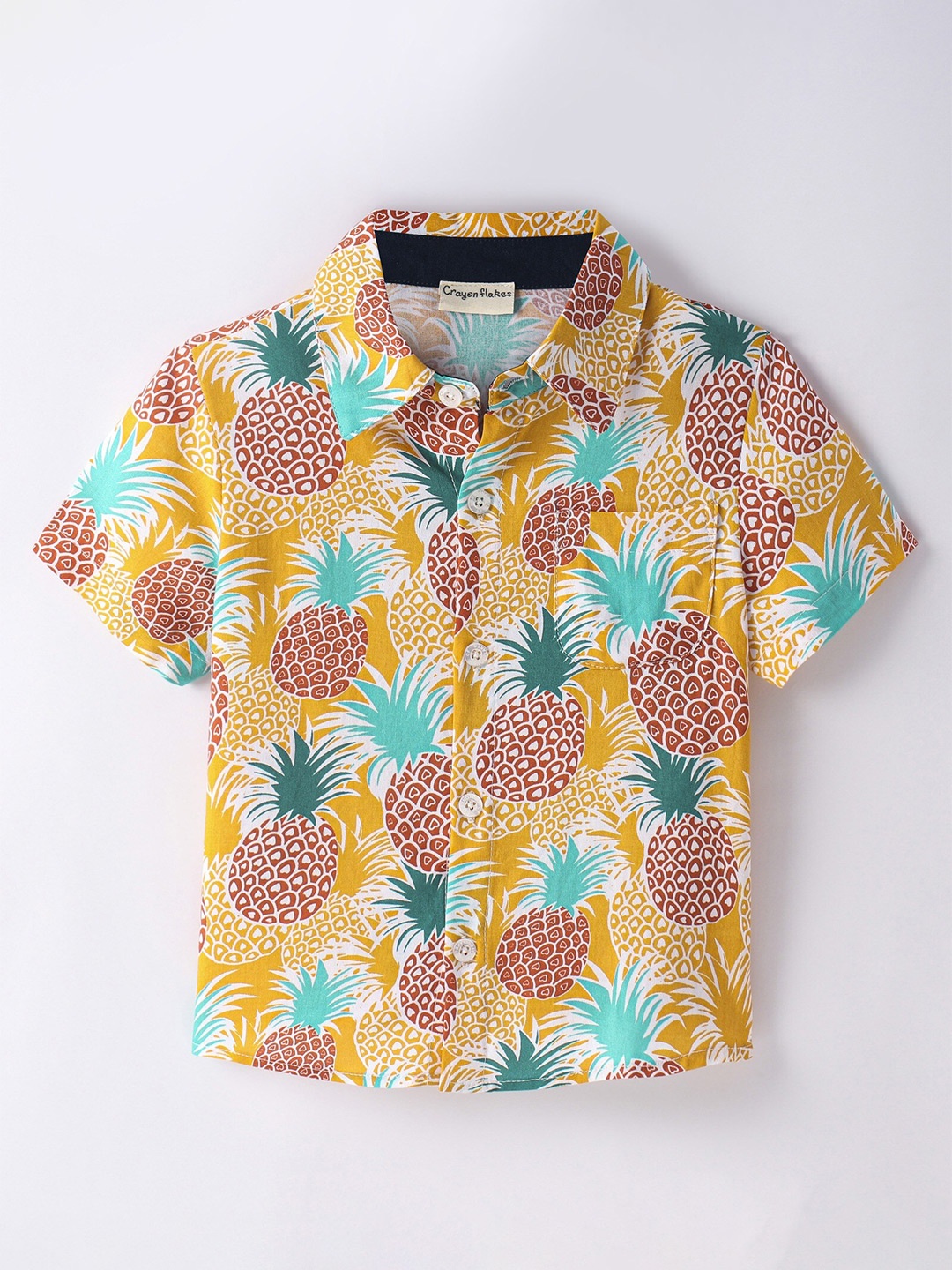 

CrayonFlakes Boys Conversational Printed Casual Shirt, Yellow