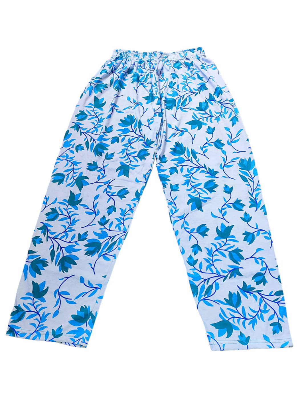

BAESD Floral Printed Cotton Palazzos, Blue
