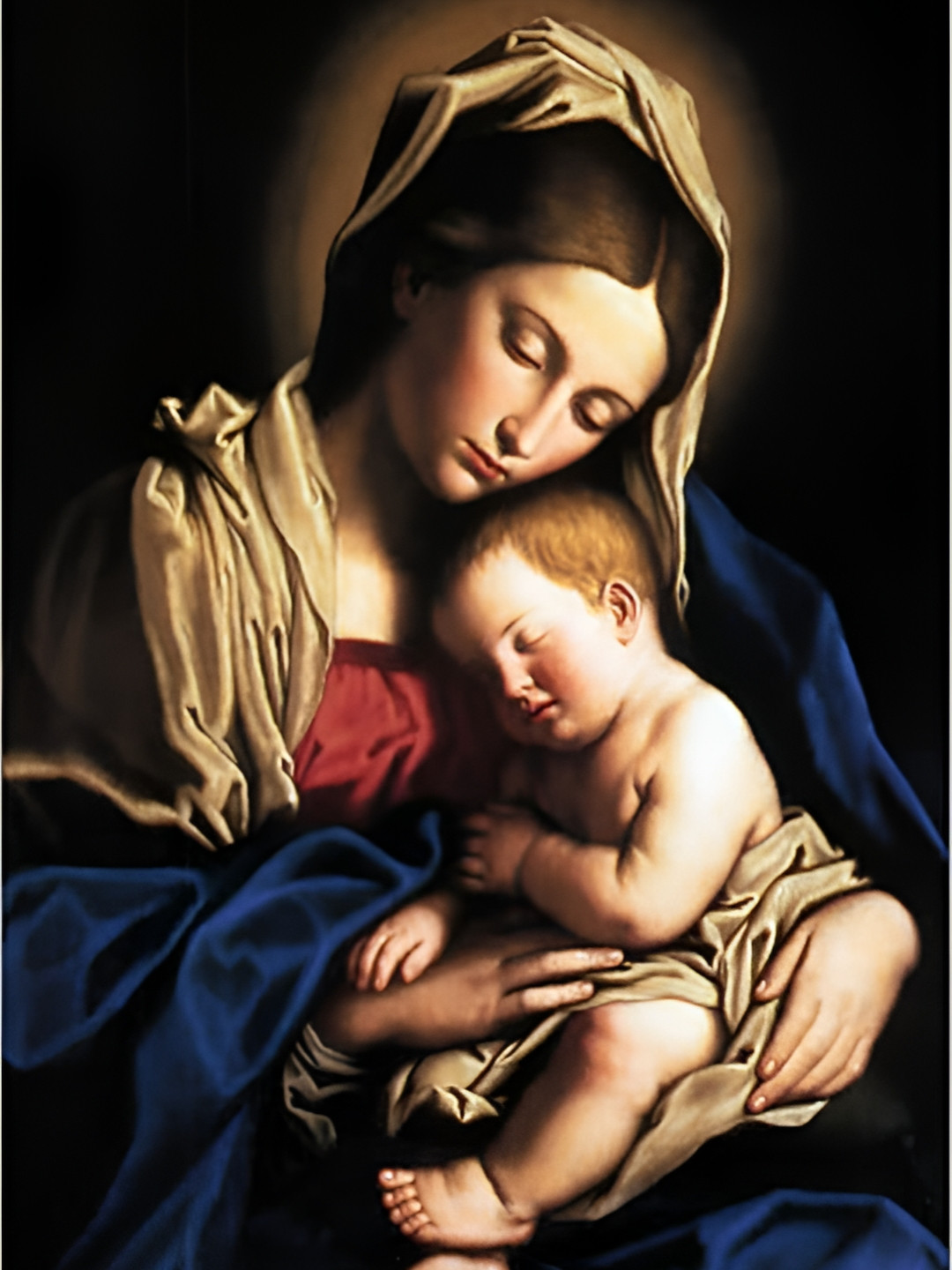 

British Terminal White & Blue 1 Piece Paper Religious Wall Paintings