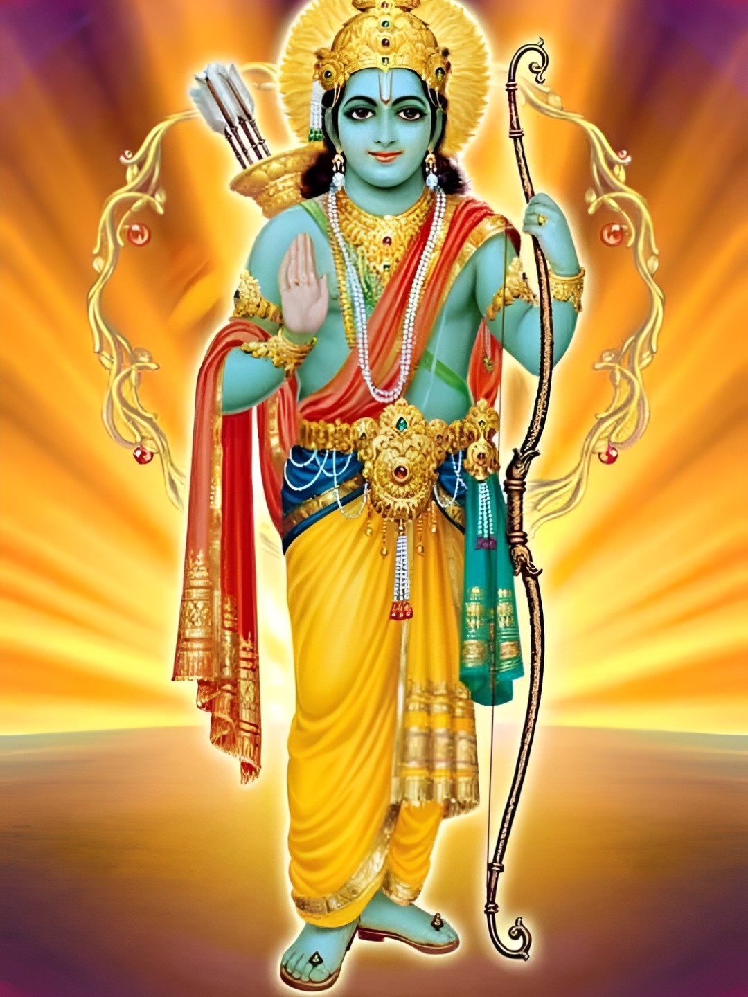 

British Terminal Blue & Yellow 1 Piece Paper Religious Wall Paintings