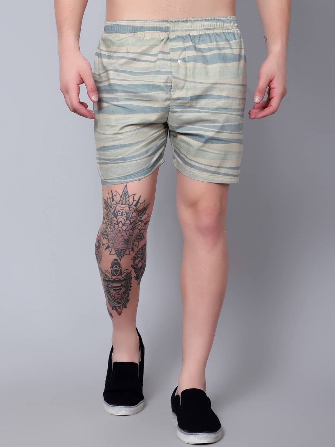 

Zombom Striped Pure Cotton Boxers ZB_BOXER_2309_BEIGE_S