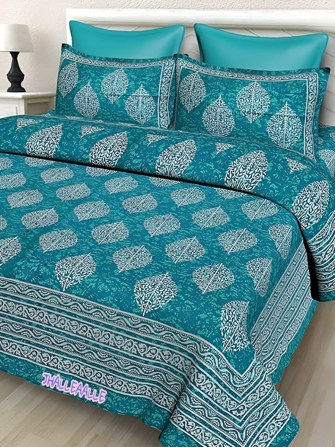 

Sohibe Blue 210 TC King Bedsheet with 1 Pillow Covers