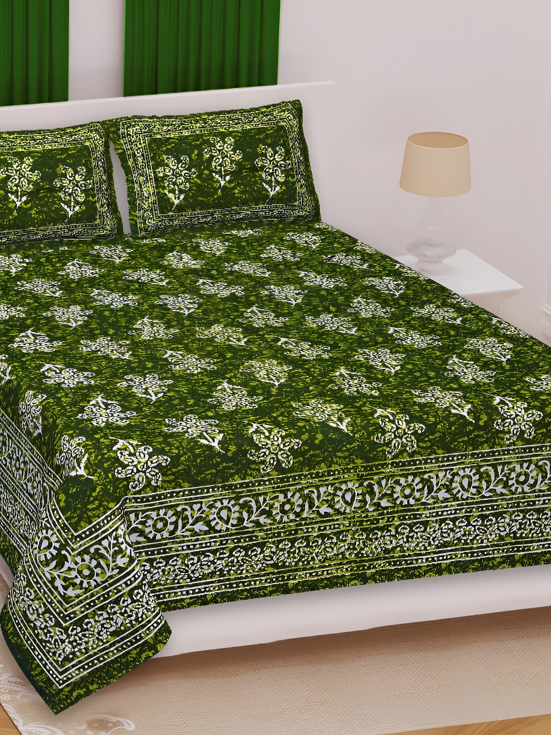 

Sohibe Multicoloured 300 TC King Bedsheet with 1 Pillow Covers, Multi