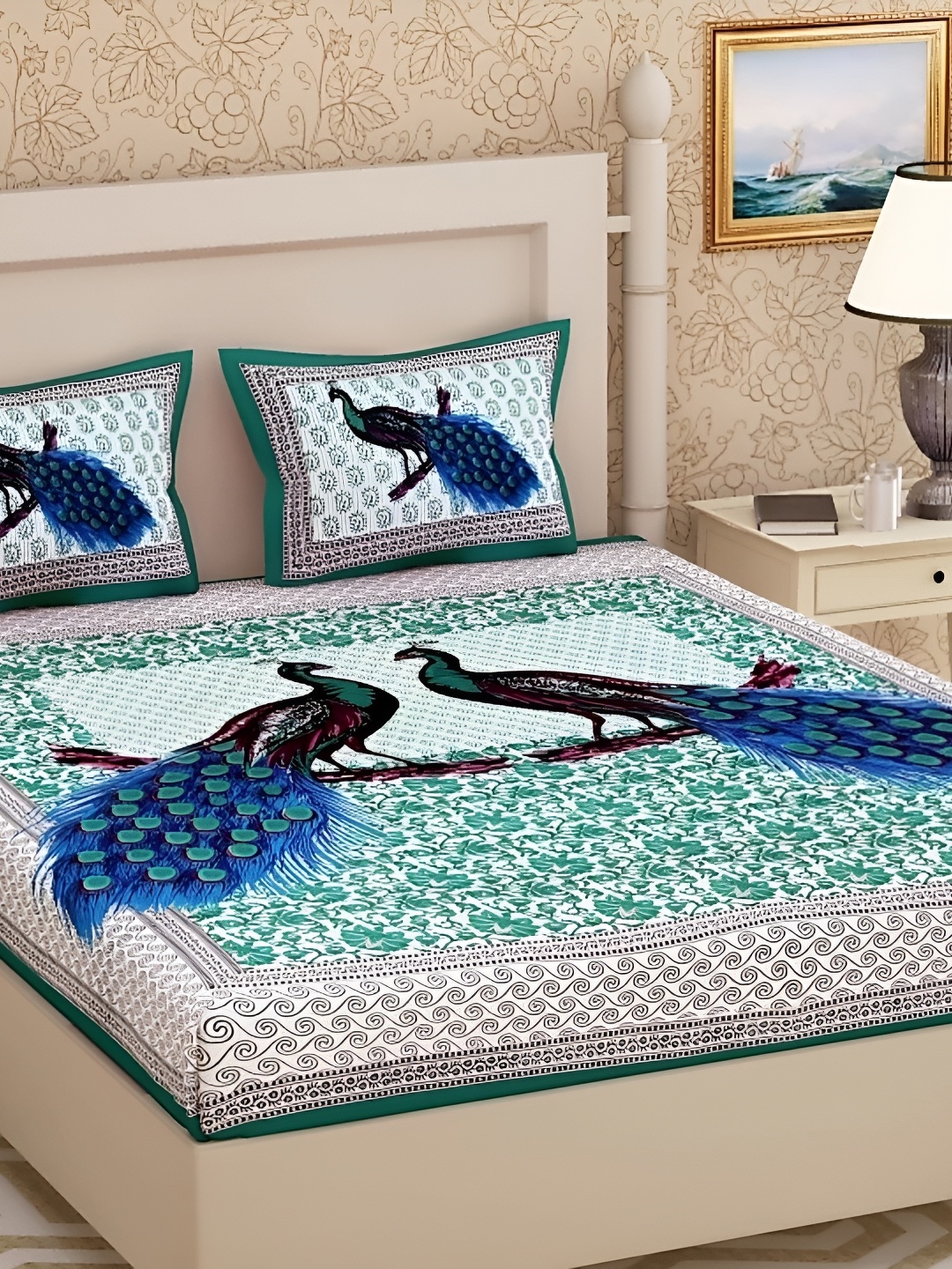 

Sohibe Pink 144 TC King Bedsheet with 1 Pillow Covers