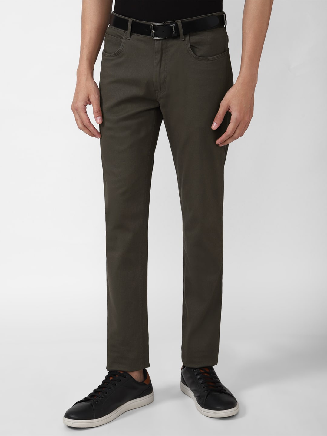 

Peter England Casuals Men Slim Fit Chinos Trousers, Brown