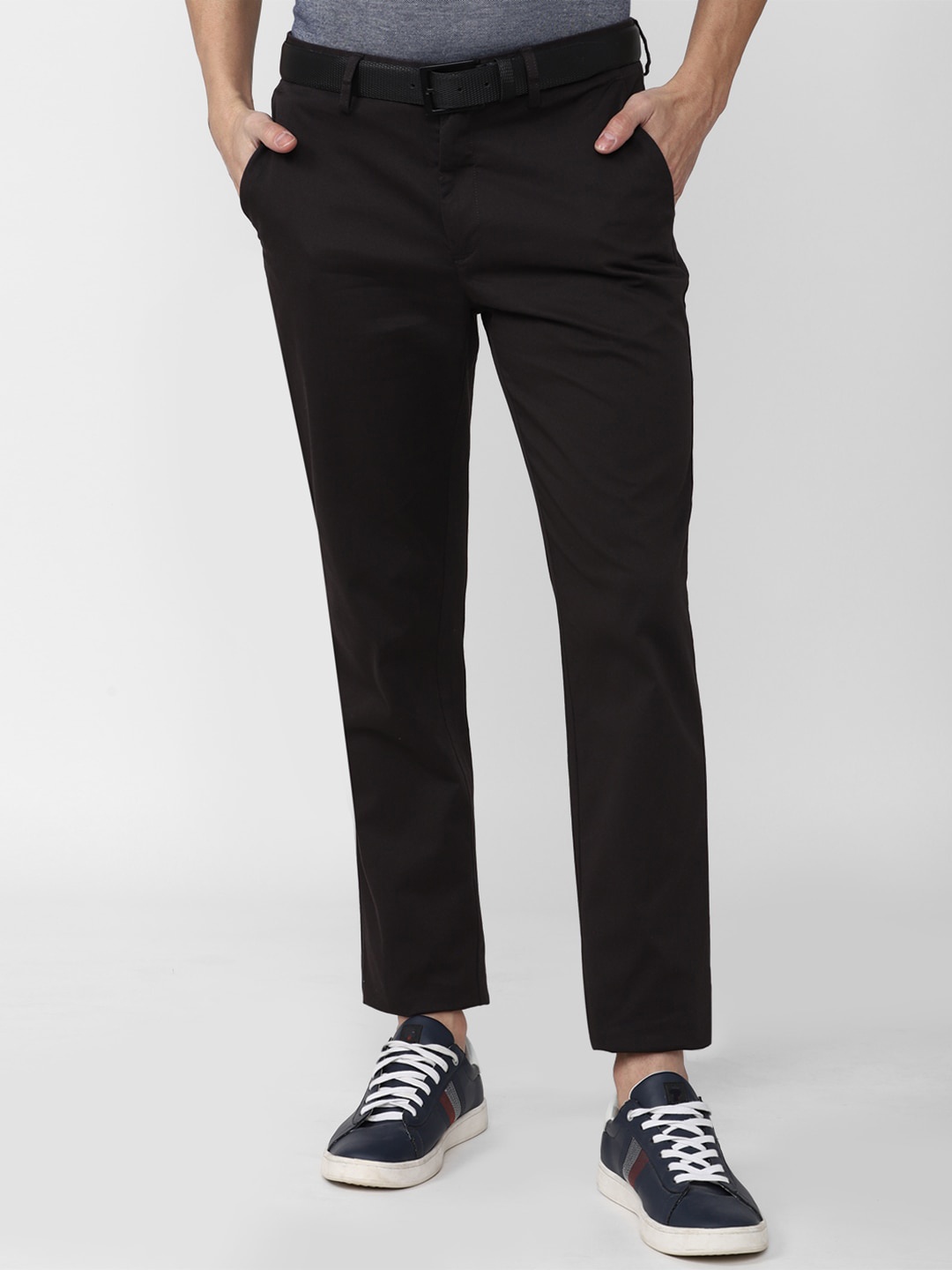 

Peter England Casuals Men Slim Fit Trousers, Black