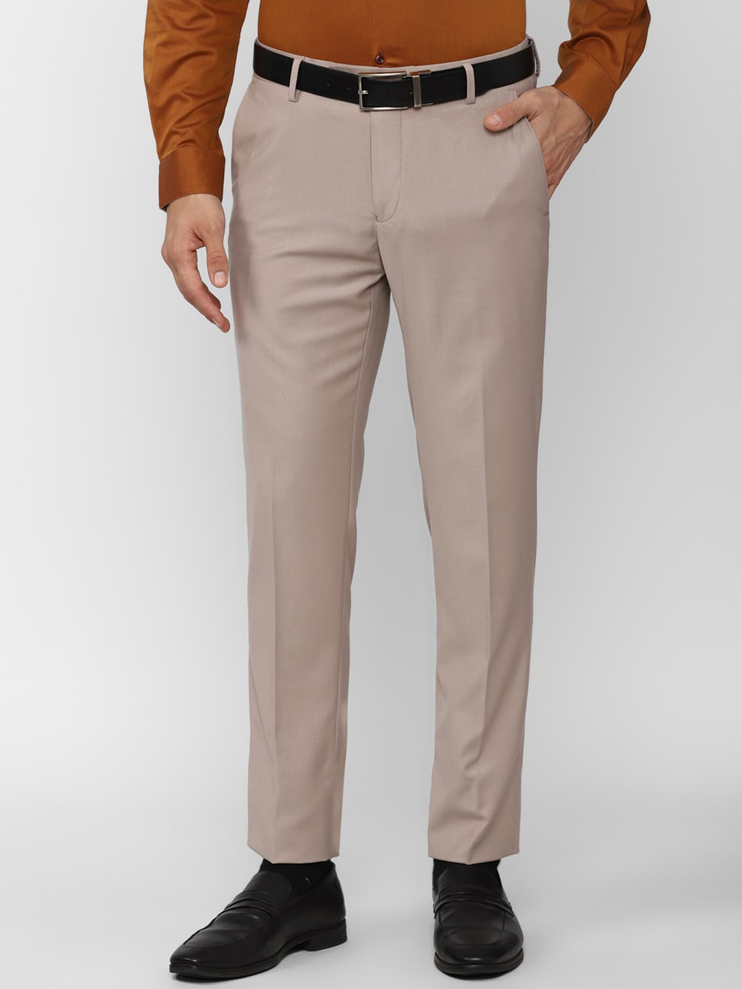 

Peter England Elite Men Slim Fit Trousers, Beige