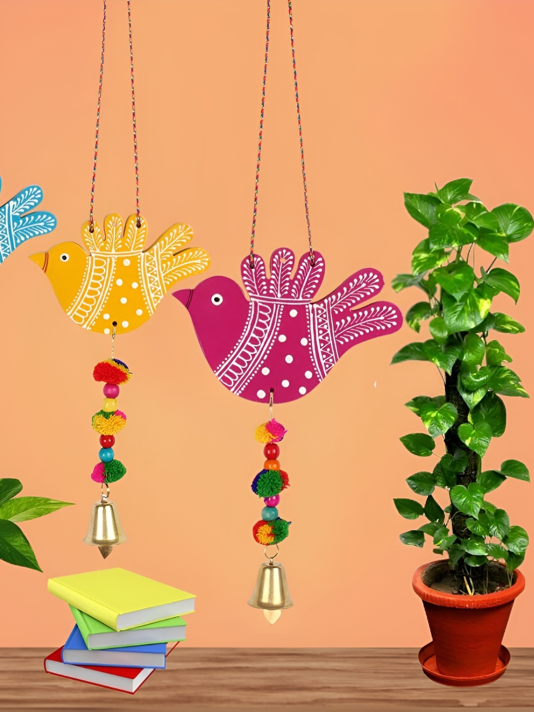 

Sohibe Pink & Yellow 3 Pcs Printed Wall Hanging or